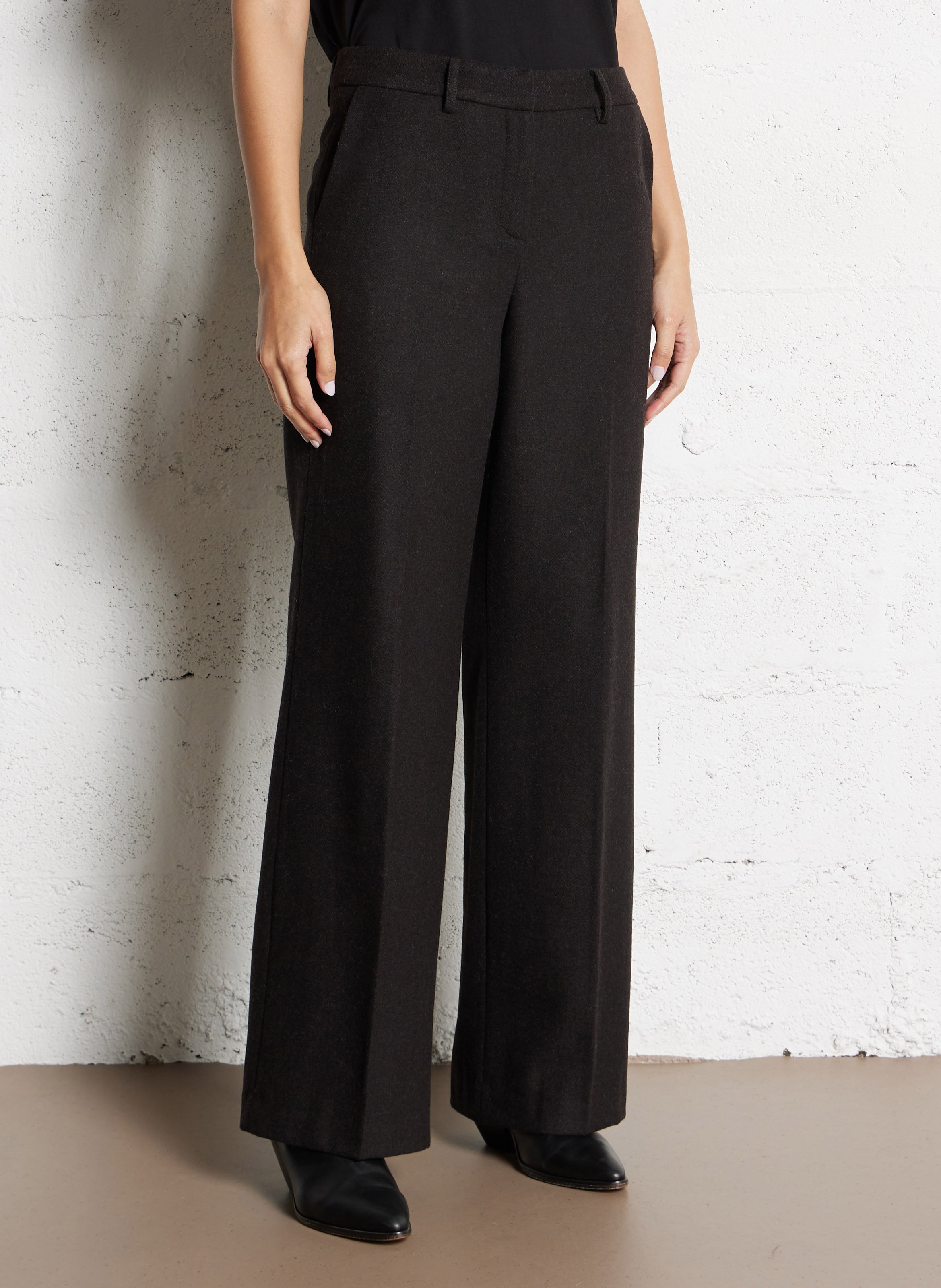 Declic wool-blend loose-fit trousers MAISON 123 Brown