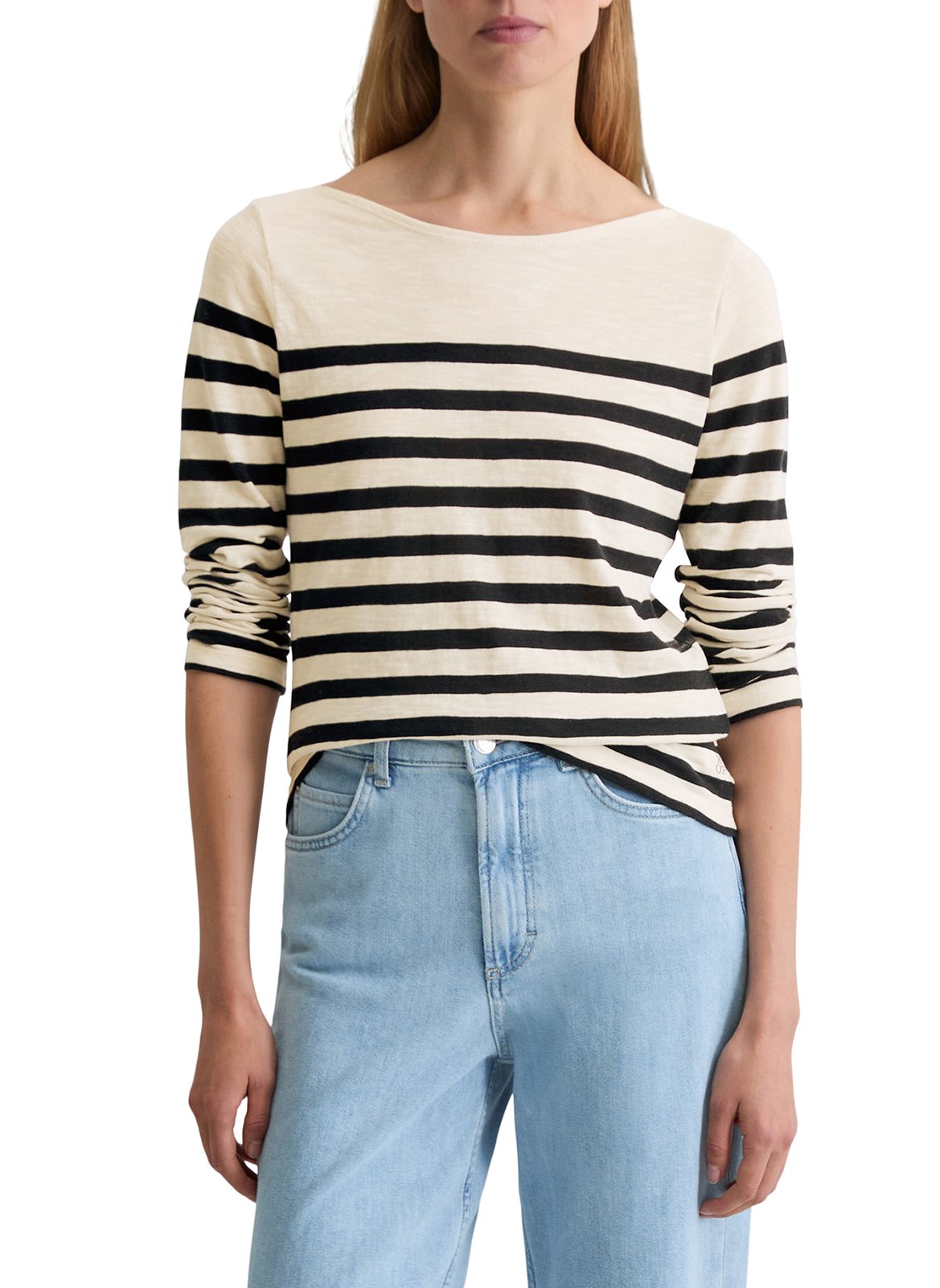 Straight striped cotton boat neck t-shirt MARC O'POLO Multicolored