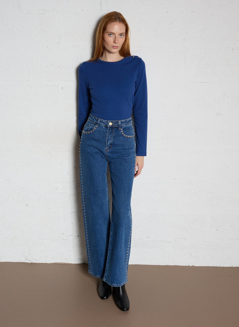 Rechte jeans met hoge taille - katoenblend LA PETITE ETOILE Jeans onbewerkt