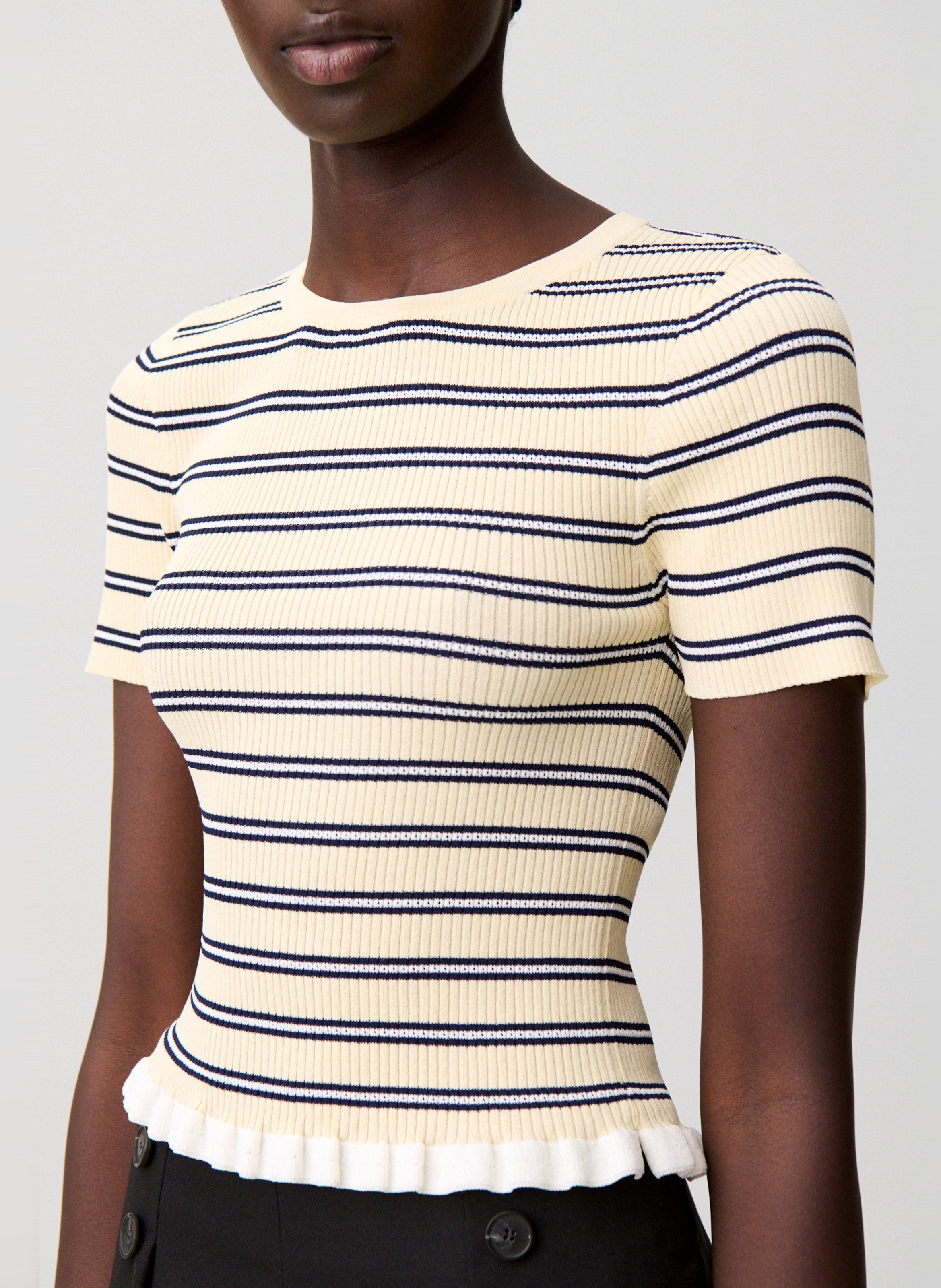 Fitted ribbed top with stripes CLAUDIE PIERLOT Multicolored