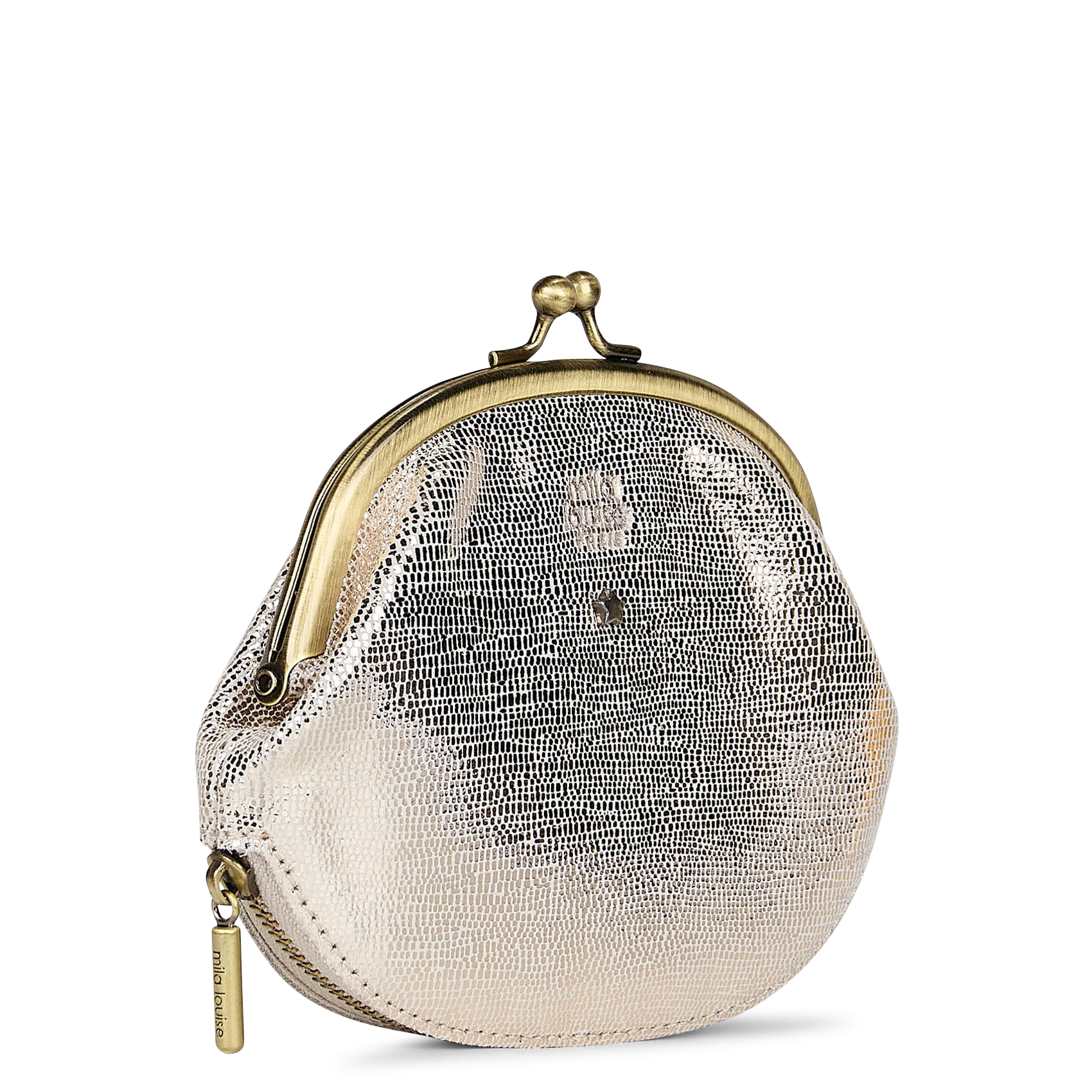 Leren portemonnee MILA LOUISE Wit