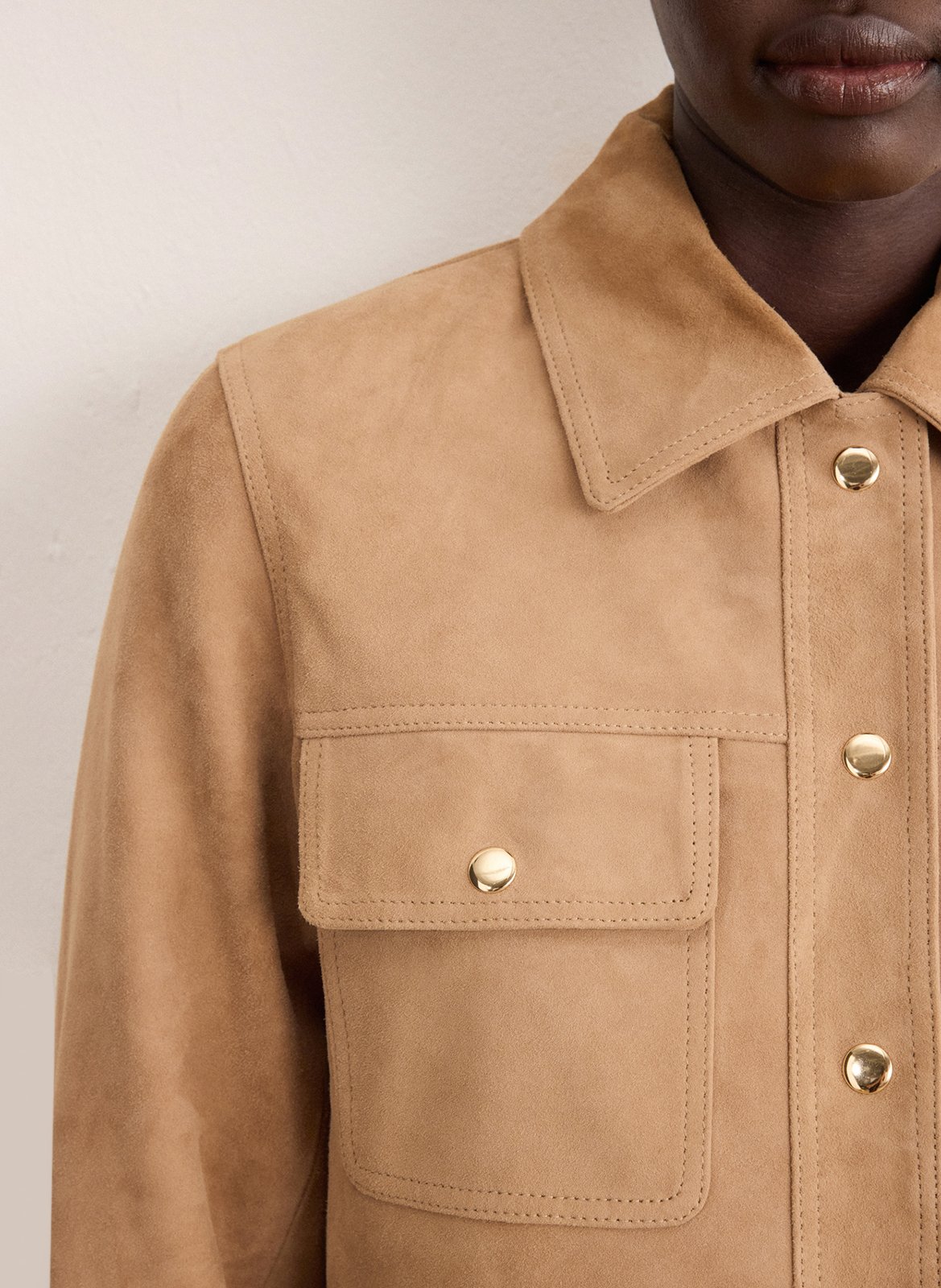 Lammlederblouson mit klassischem Kragen PABLO Beige