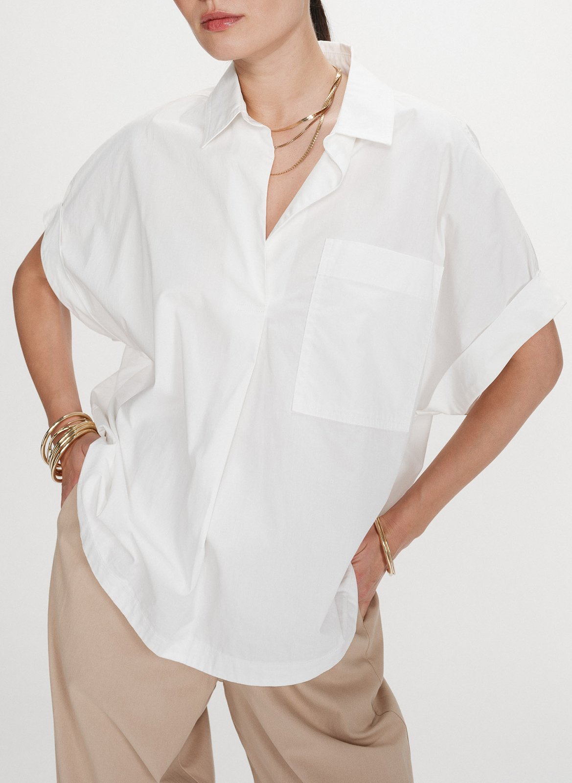 Chemise oversize col classique en coton GRACE ET MILA