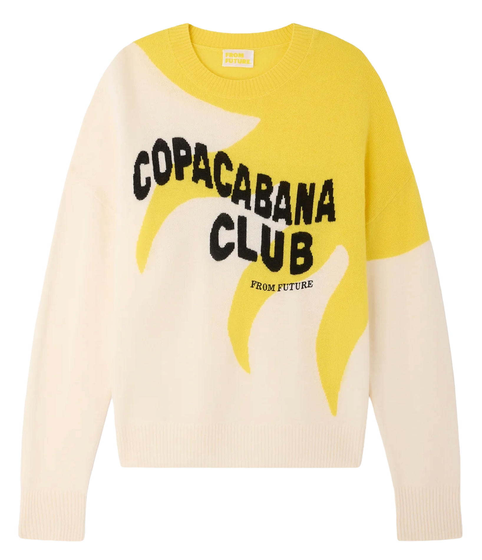 Pull droit col rond en laine et cachemire mélangé FROM FUTURE Beige