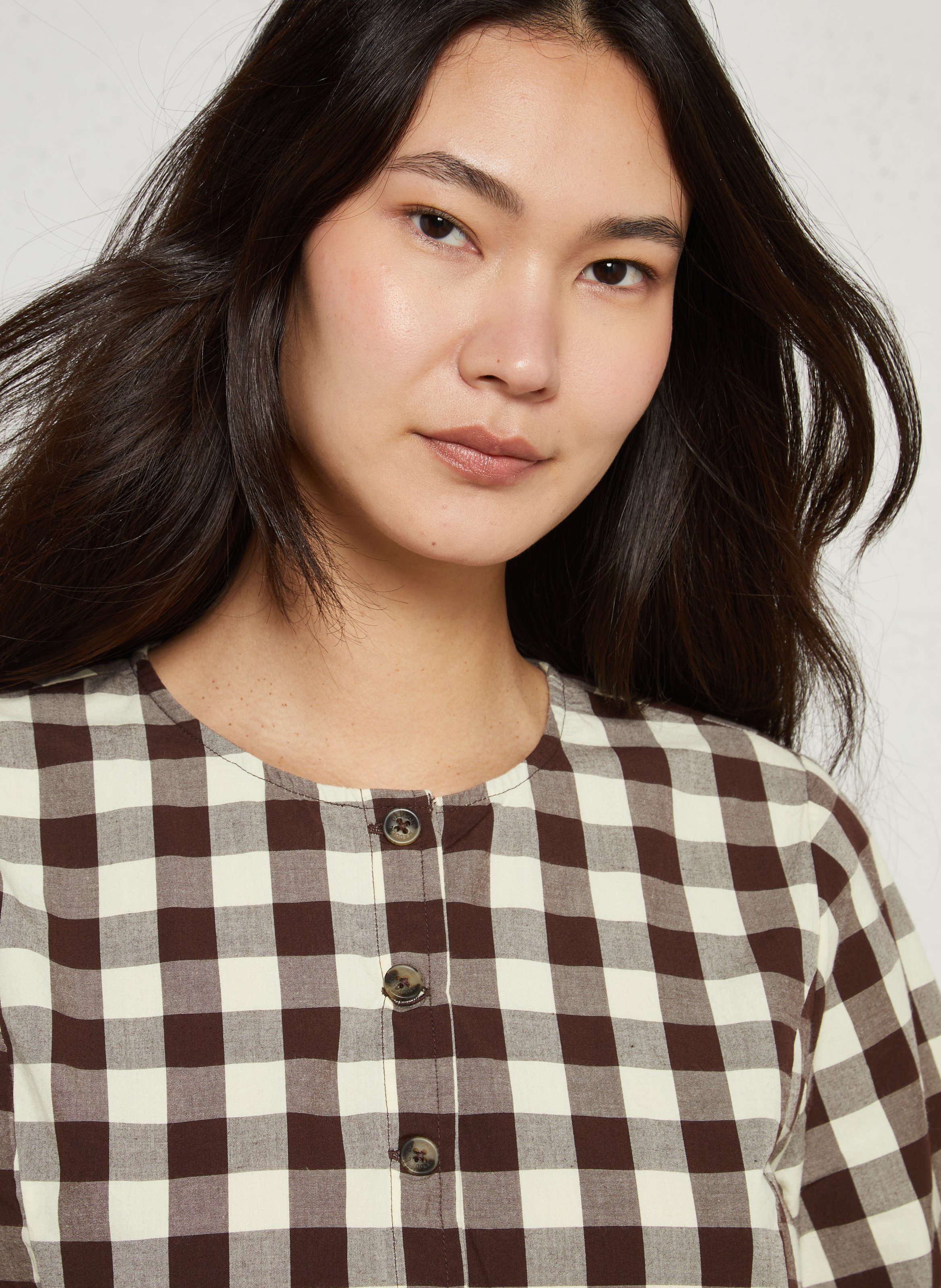 Denim-Top mit Rundhalsausschnitt DAMSON MADDER Beige