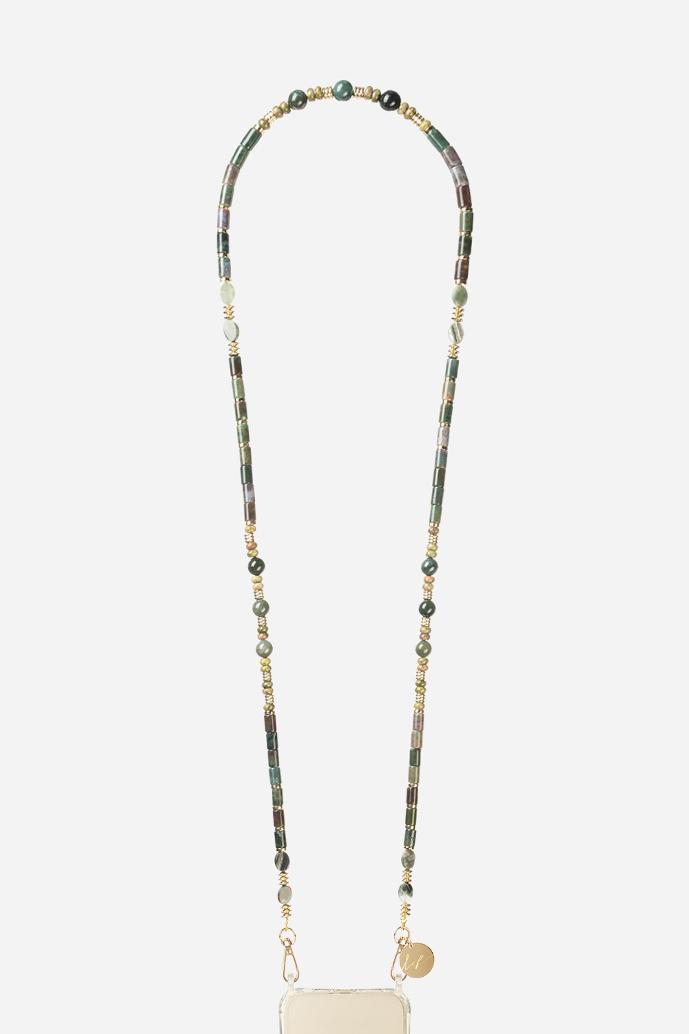 Beaded phone chain LA COQUE FRANCAISE Green