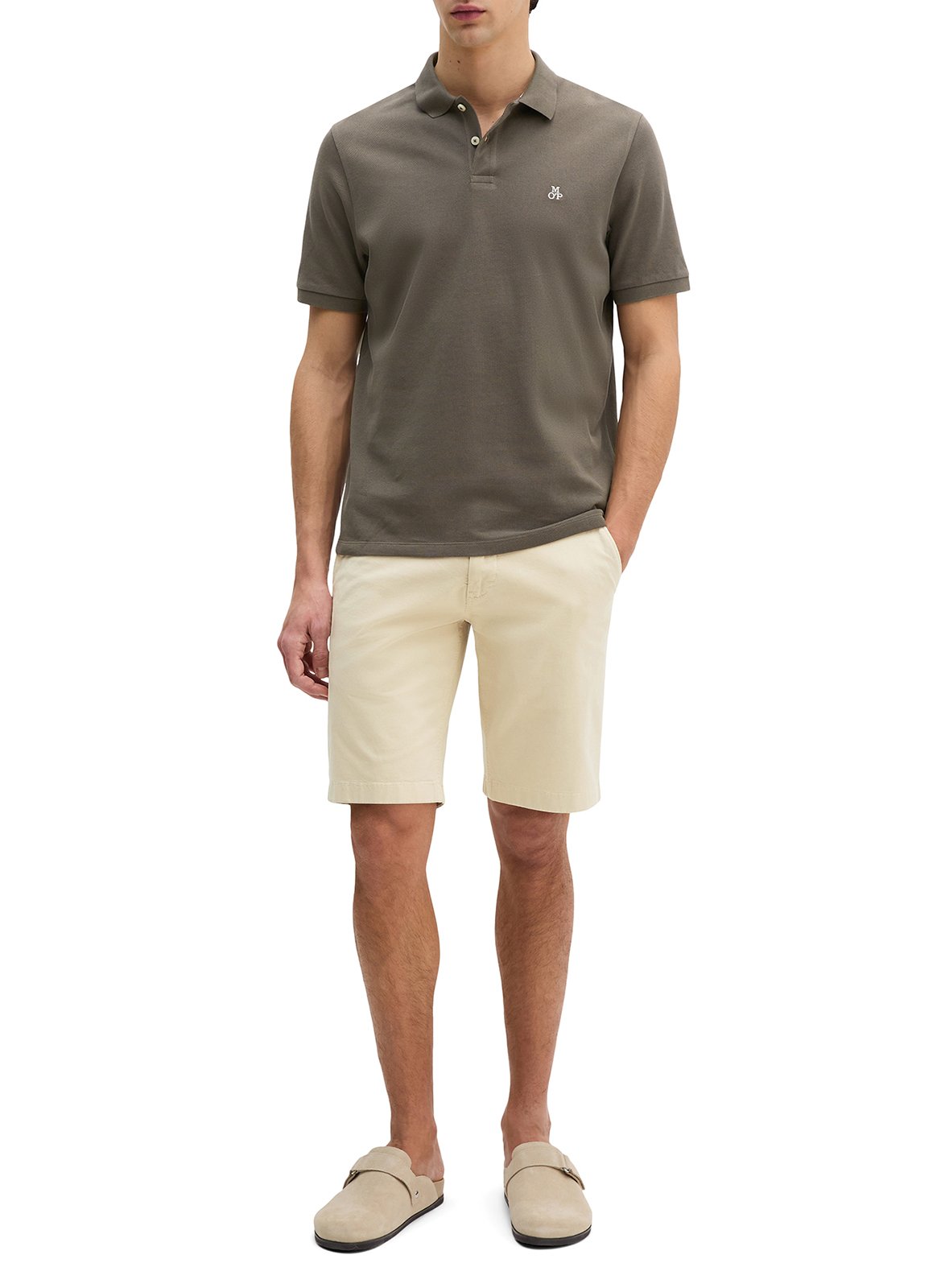 Polo droit en coton MARC O'POLO Kaki