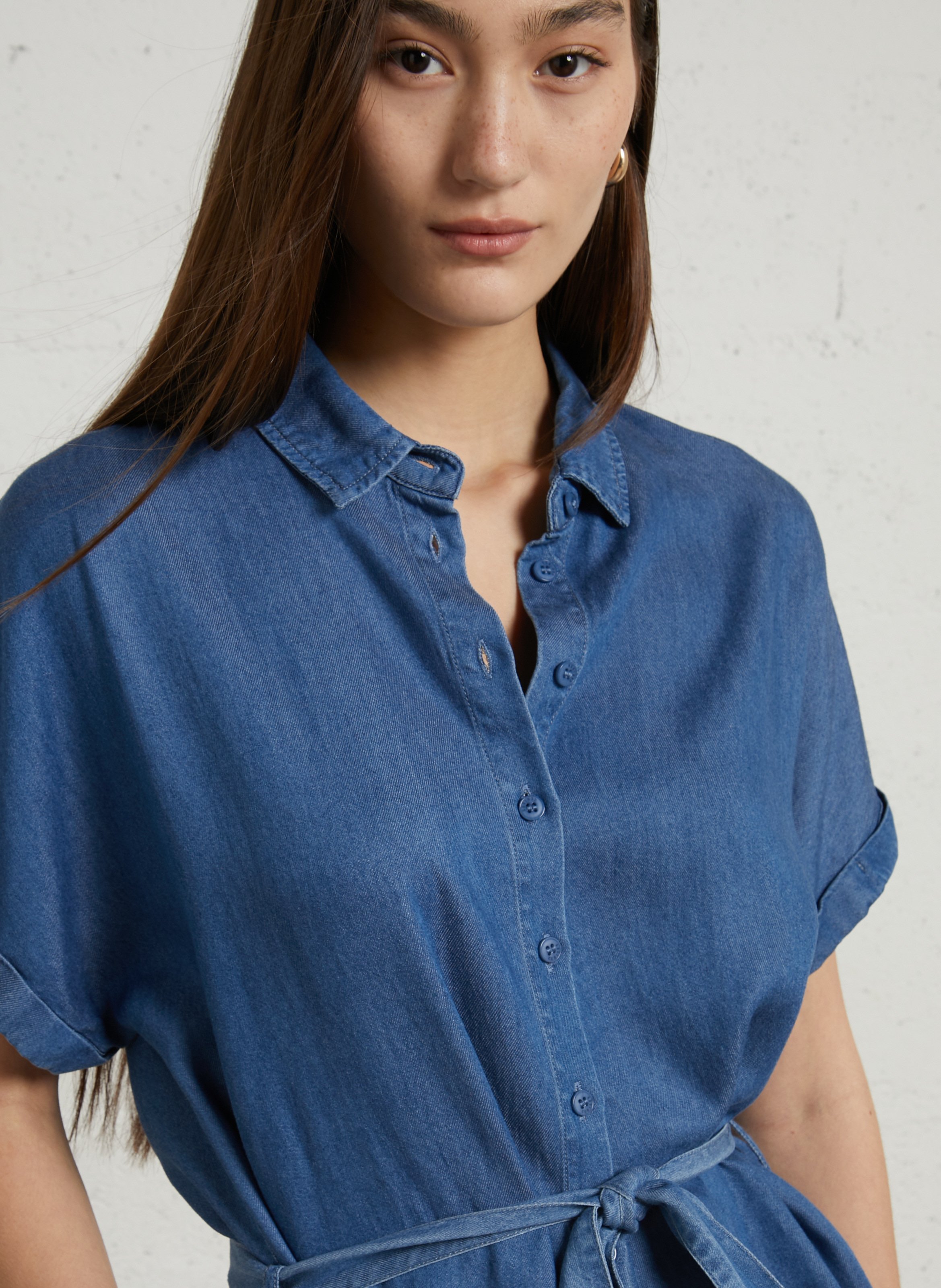 Robe courte col classique LE TEMPS DES CERISES Blue