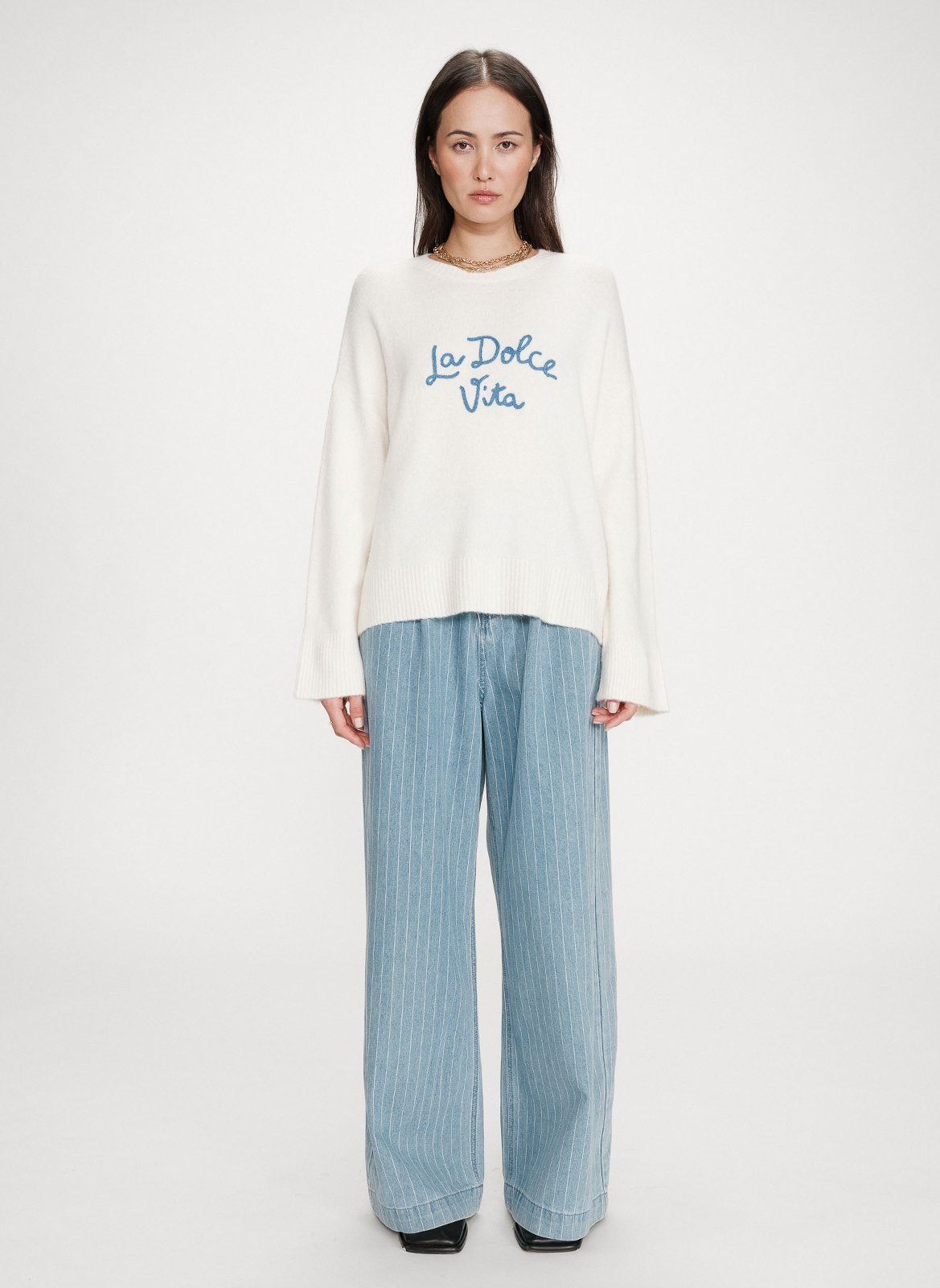 Pull col rond GRACE ET MILA Bleu