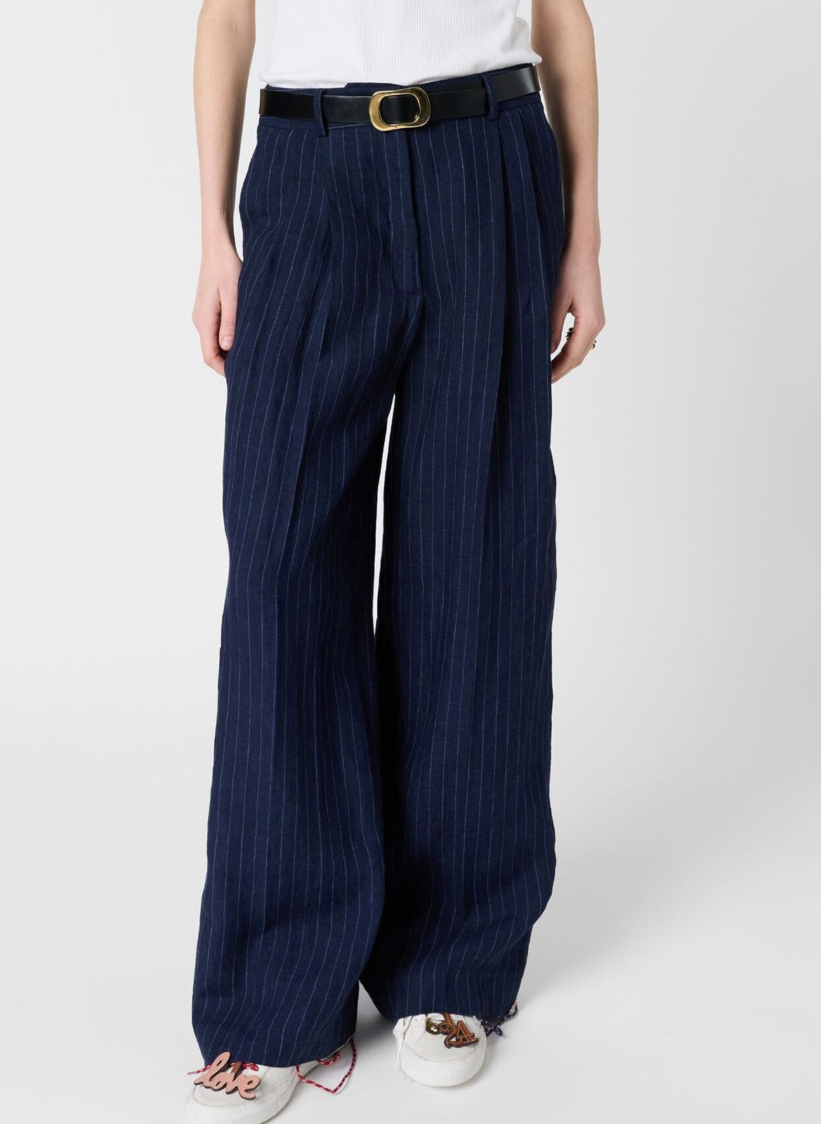 Pantalon large en lin GERARD DAREL Bleu