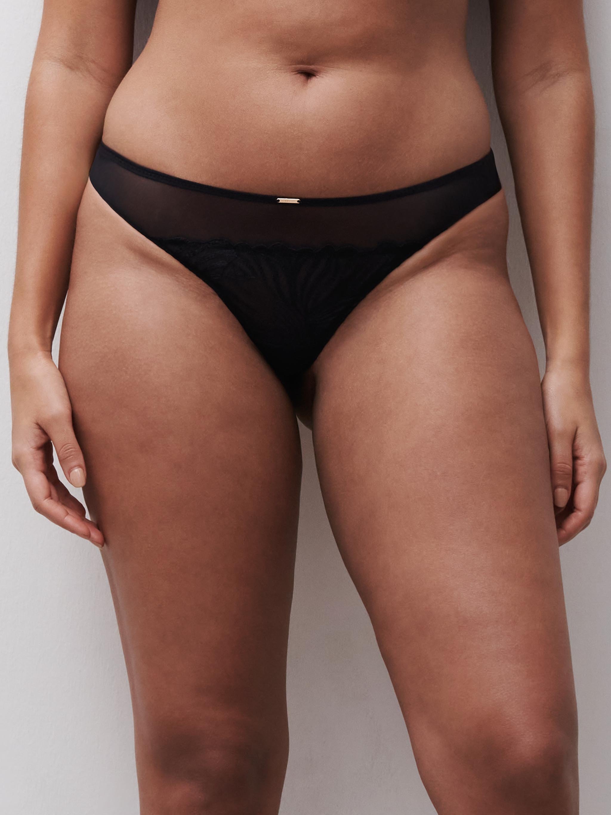 Cotton tanga CHANTELLE Black