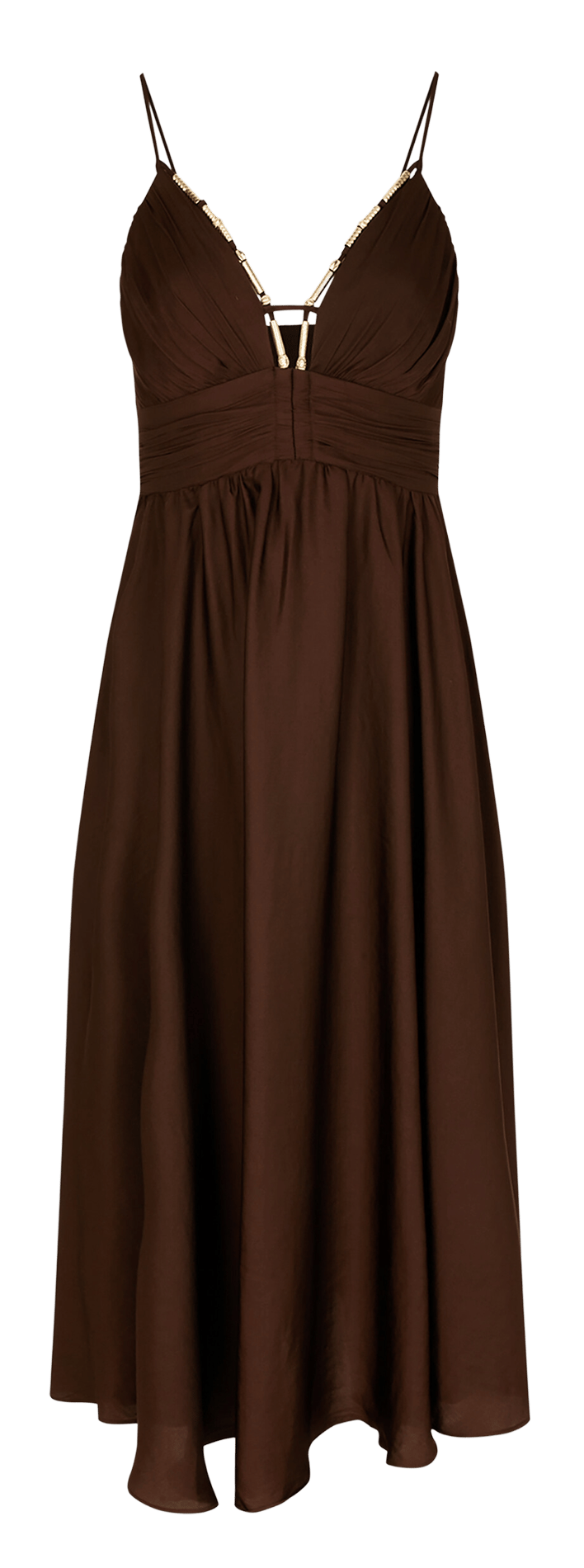 Langes, ausgestelltes Kleid MORGAN Braun