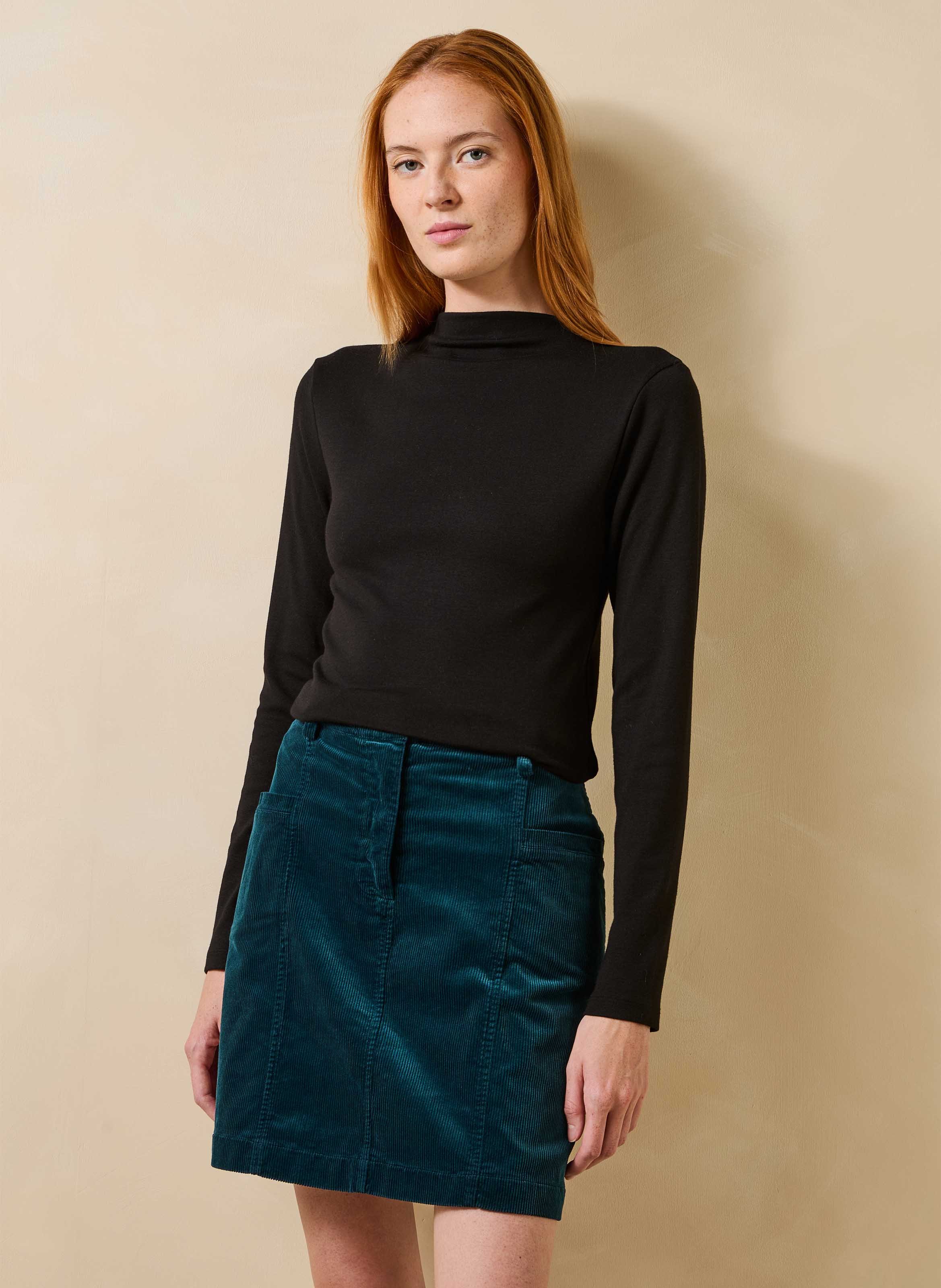 T-shirt met hoge kraag LA FEE MARABOUTEE Zwart