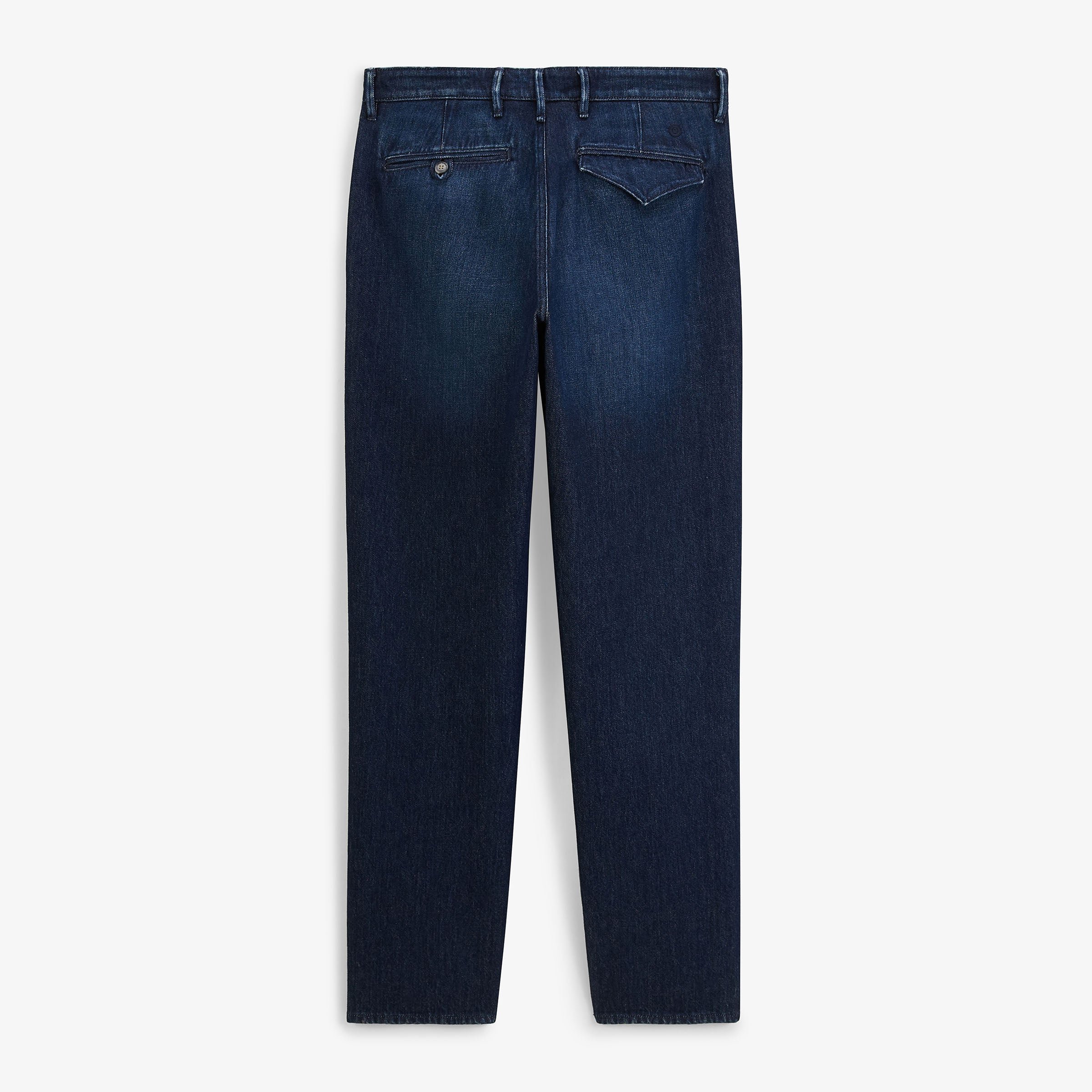 Elastic pleated cotton denim blue trousers SERGE BLANCO Blue