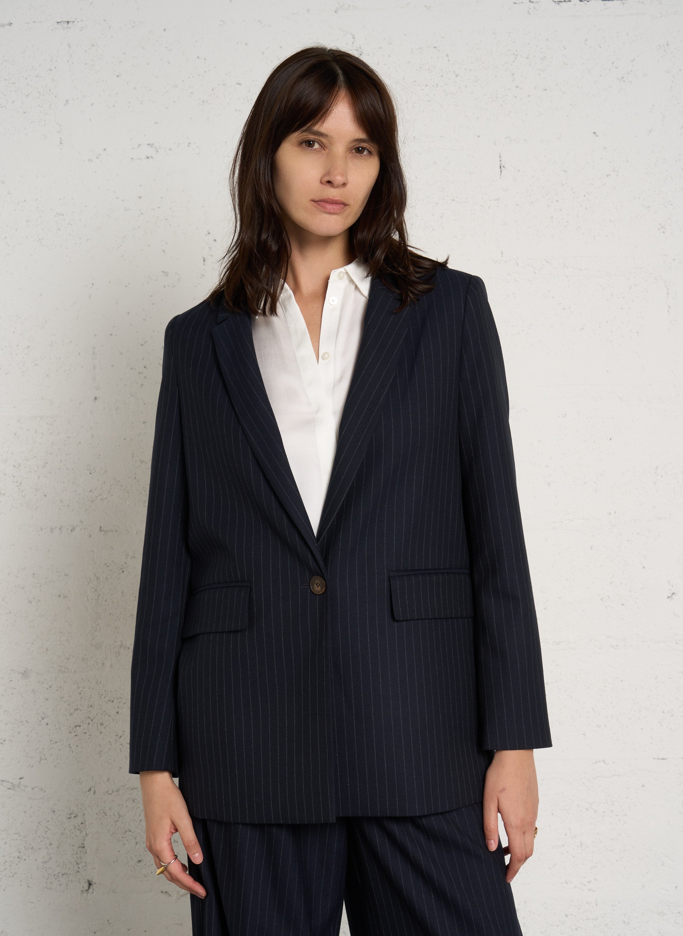 Veste blazer droit à rayures  MAISON 123 Bleu