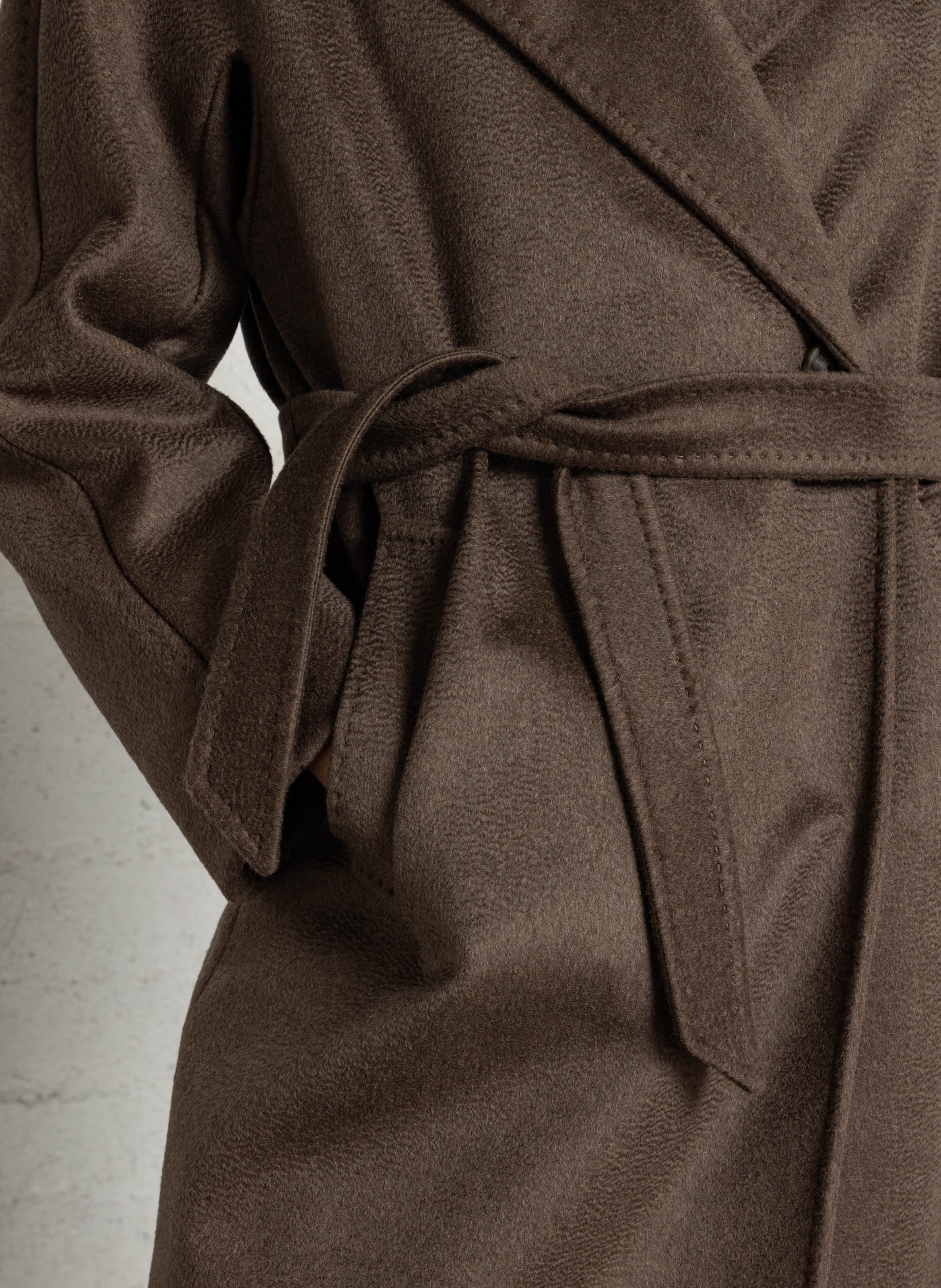 Long belted wool coat MAX MARA WEEK END Brown