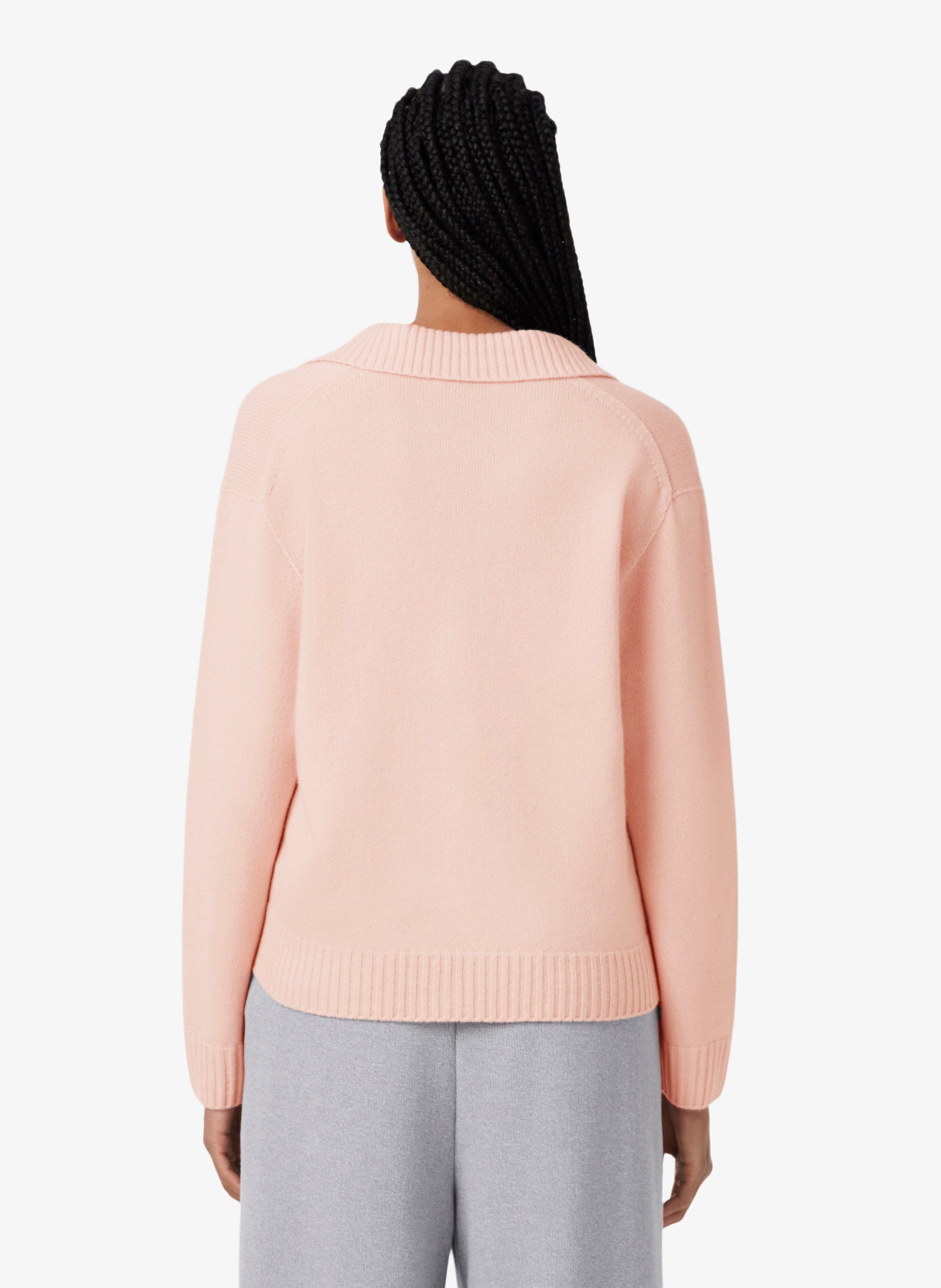 Pull col V en cachemire LACOSTE Roze