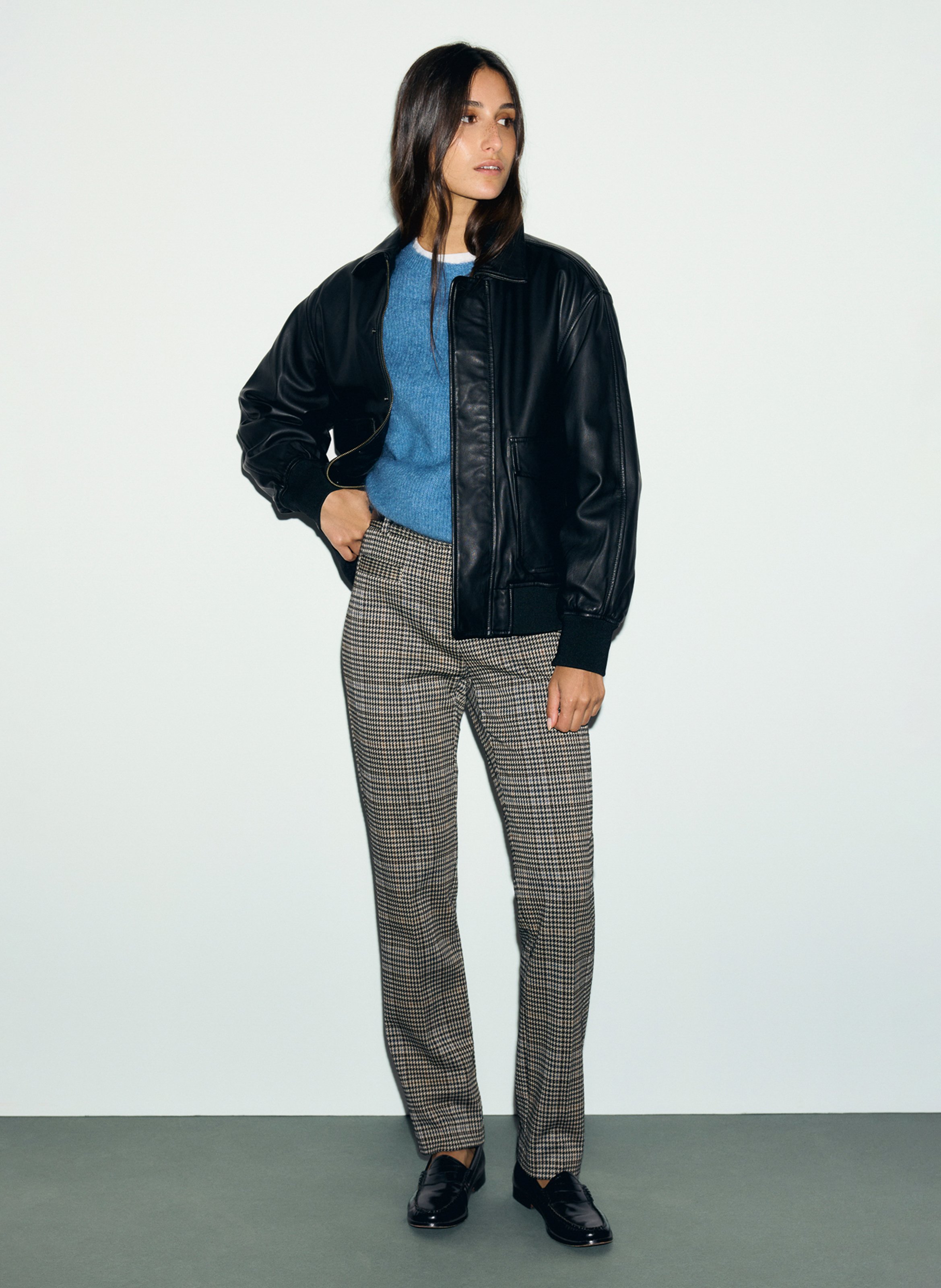 Slim-fit 7/8 houndstooth-print trousers GERARD DAREL Beige