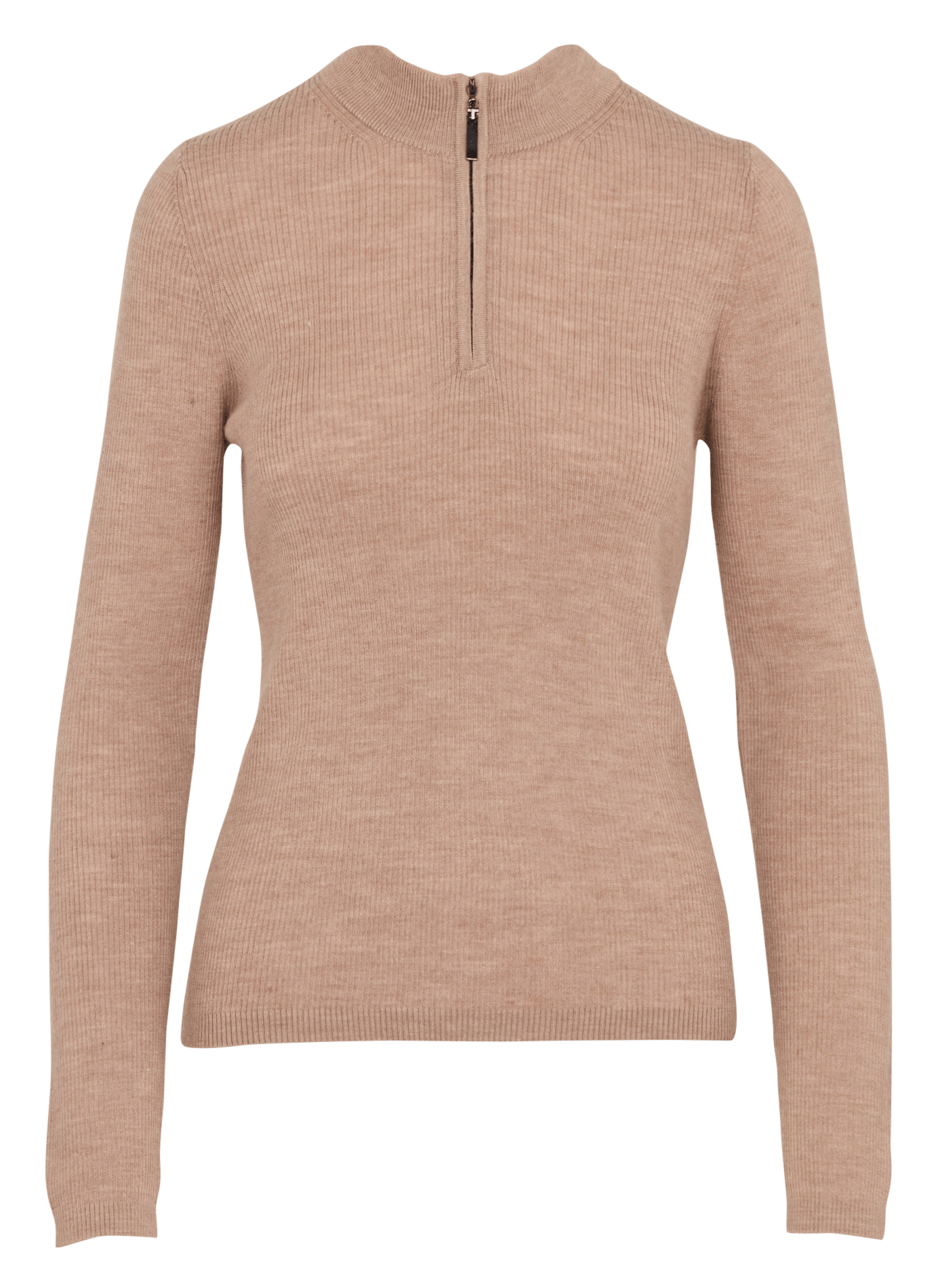 Gerade geschnittener Stehkragenpullover aus Wollmischung KOOKAI Beige