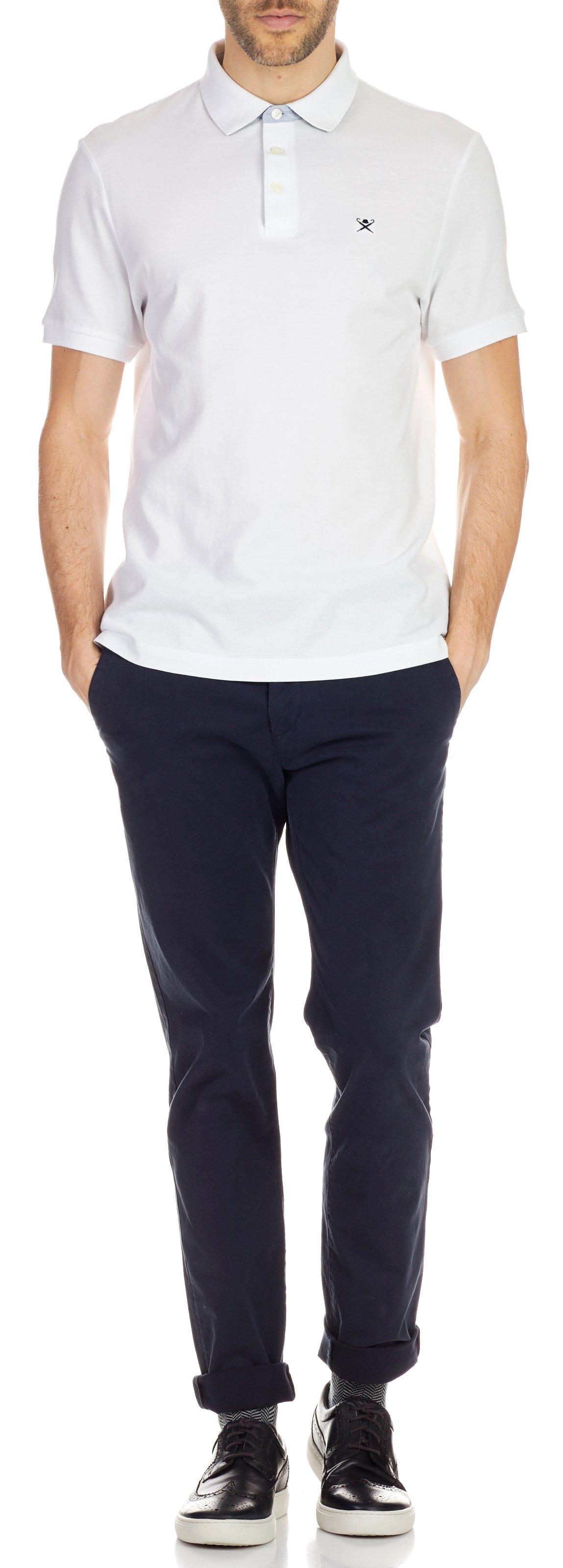 Stretch cotton slim chinos Blue
