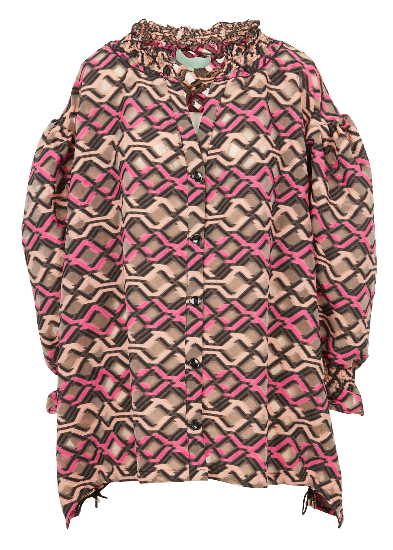 Oversized shirt with henley collar HEIMSTONE Brown