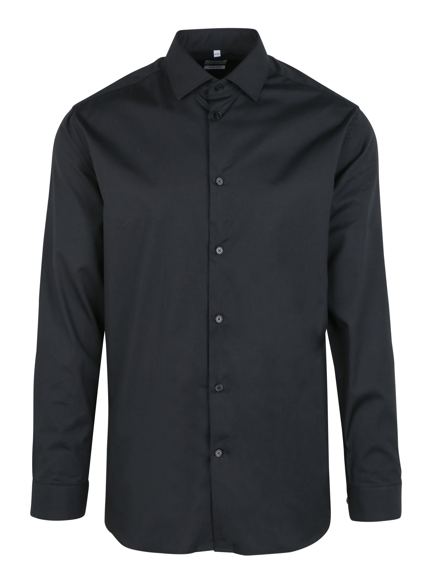 Straight cotton shirt with classic collar AU PRINTEMPS PARIS Black
