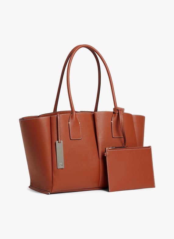 Large cowhide leather tote Acajou Le tanneur Women Place des