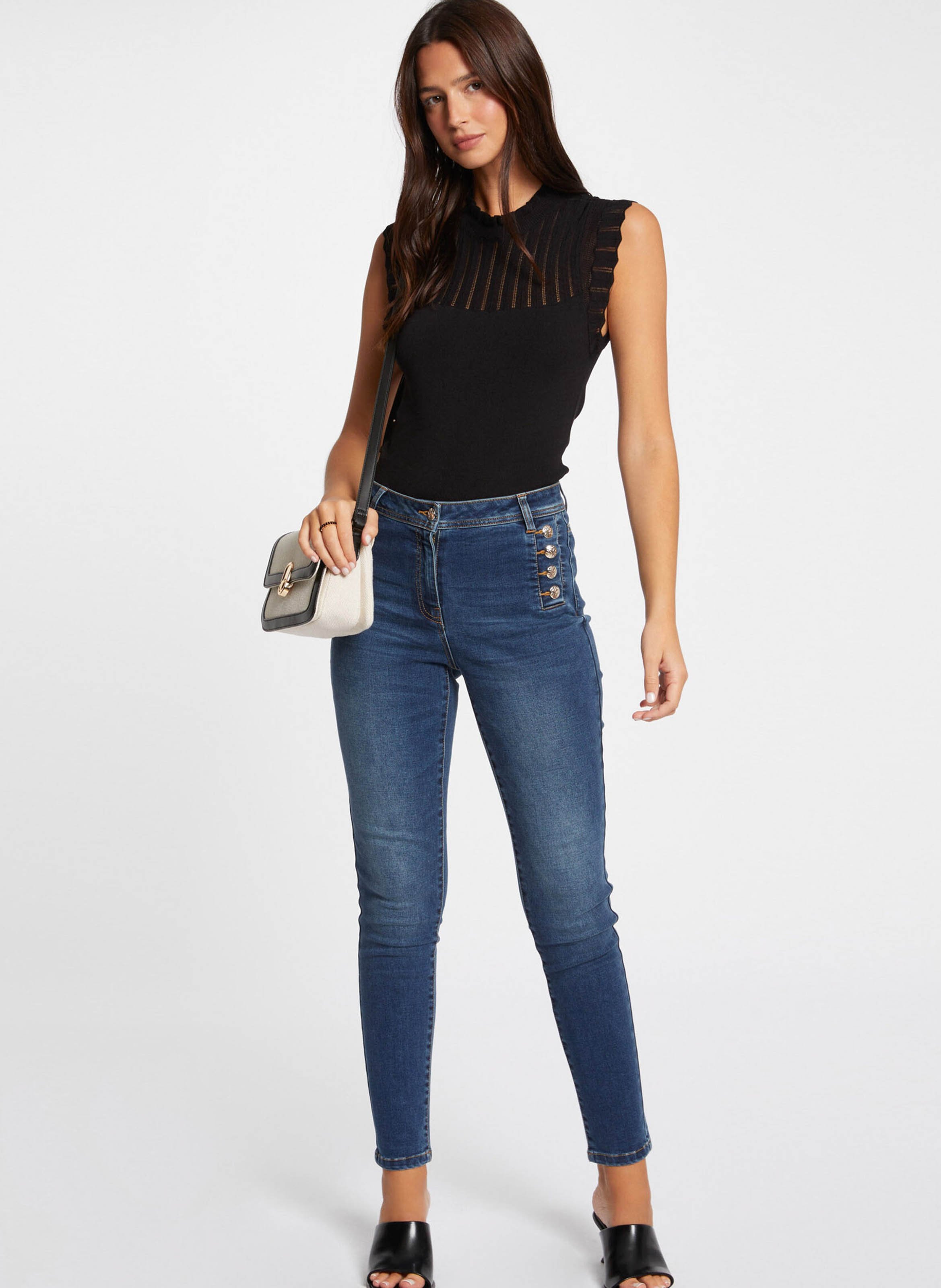 Top col rond  MORGAN Noir