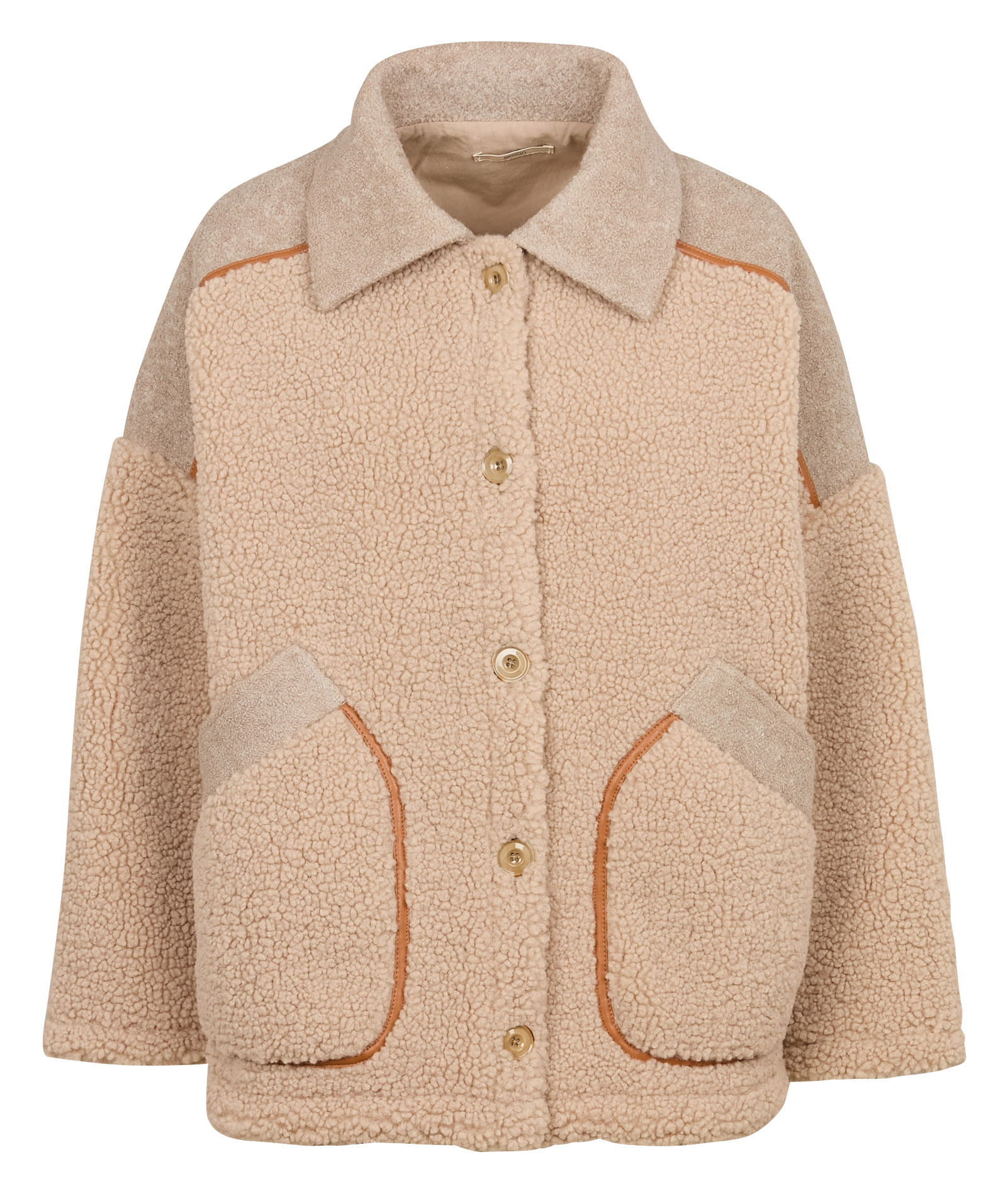 Veste oversize en laine mélangée SESSUN Beige