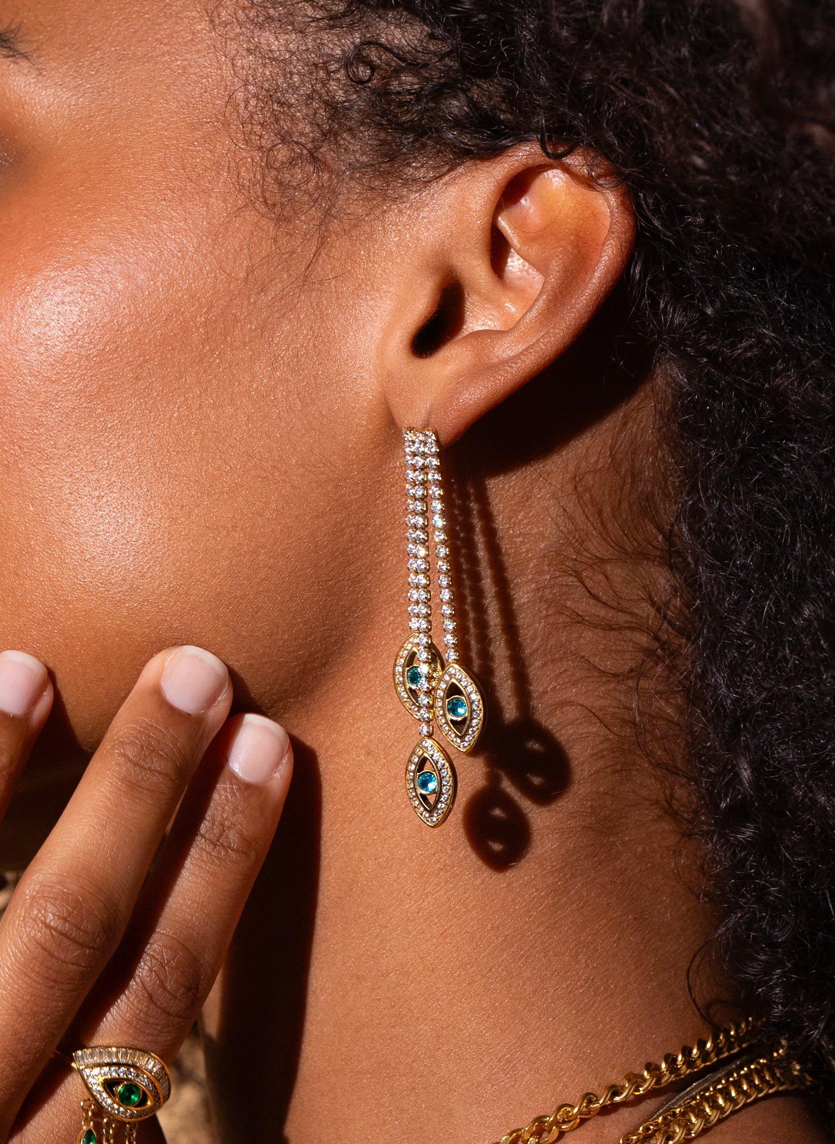 Luxor dangling earrings AEC Paris Blue