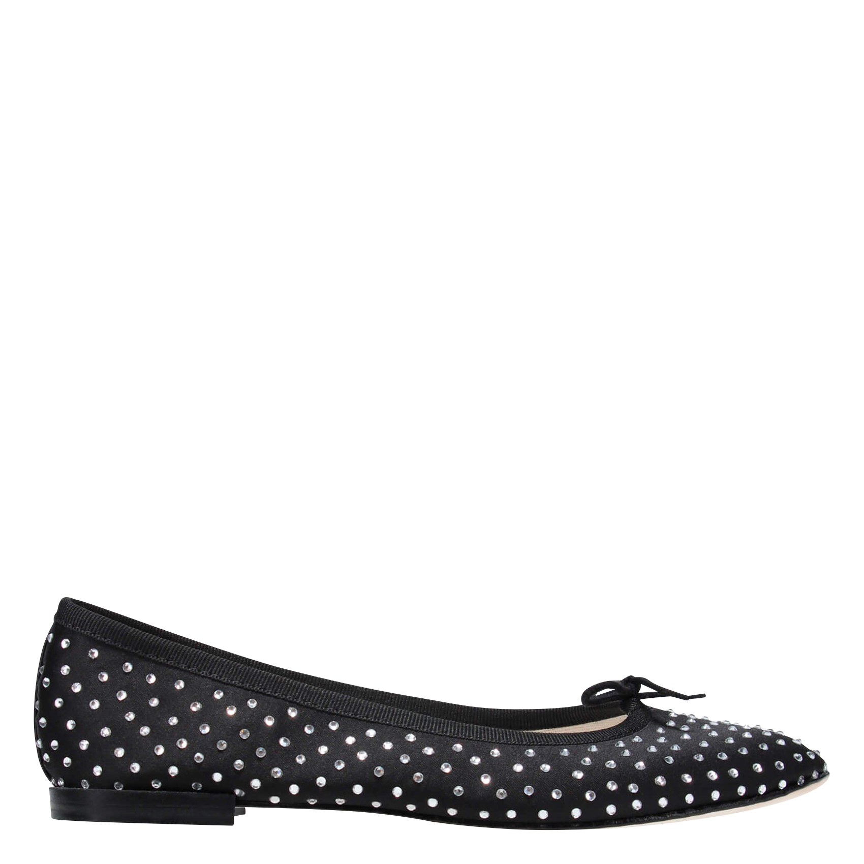 Ballerina's met strass in leer REPETTO Zwart