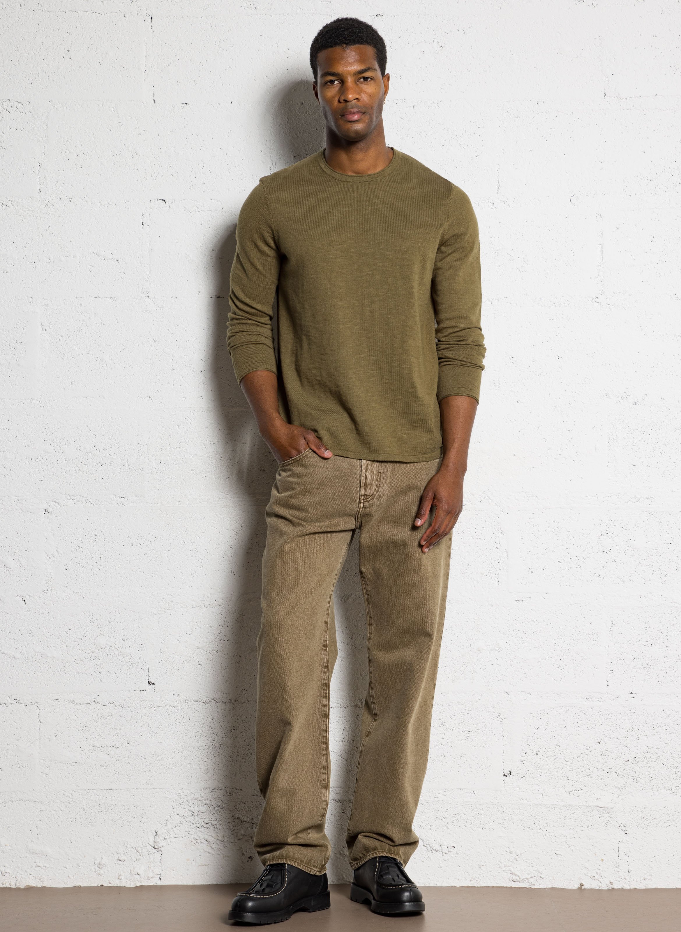 Gerade geschnittener Baumwollpullover IKKS Khaki