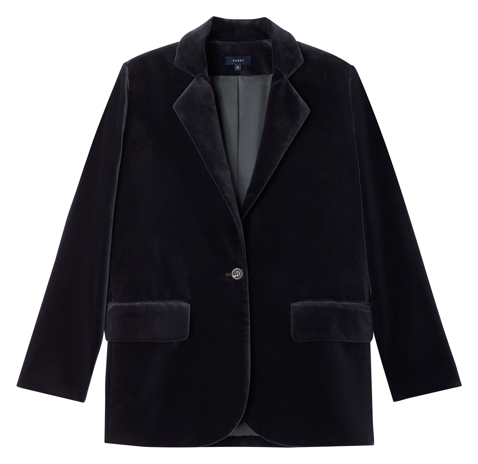 Tailored velvet jacket SOEUR Grey
