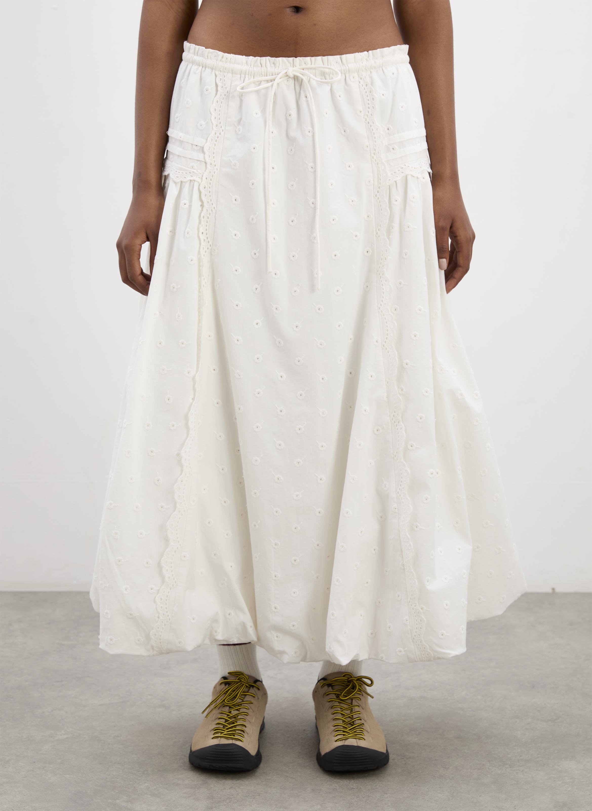 Organic cotton midi skirt DAMSON MADDER White
