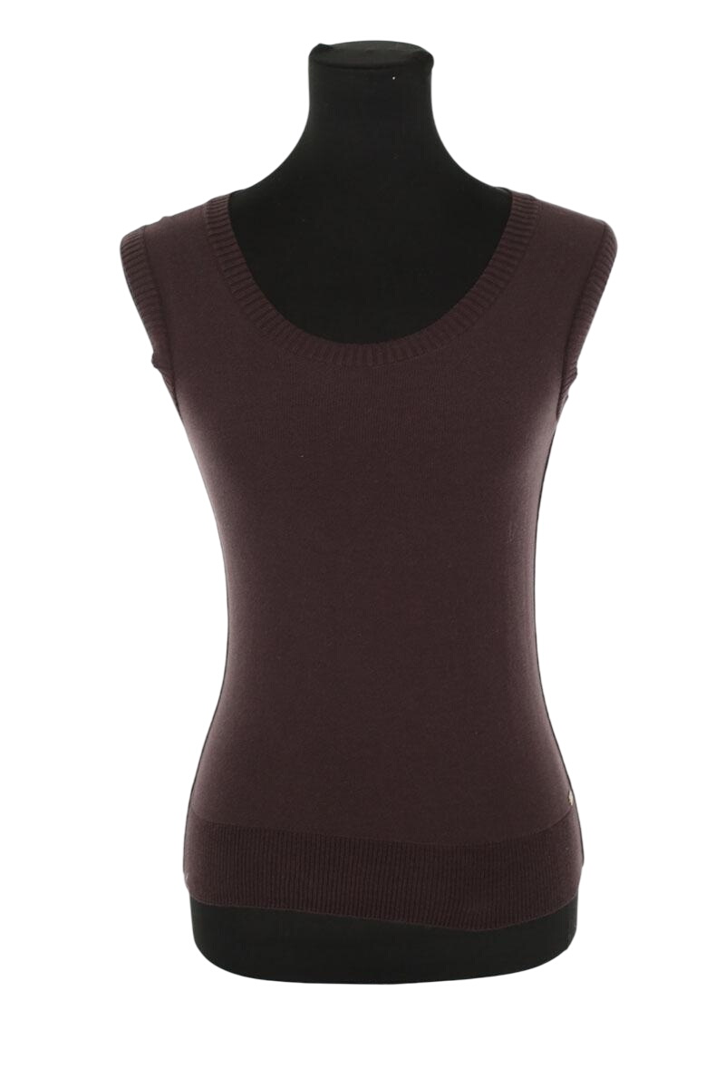 Sleeveless cotton top SONIA RYKIEL - Seconde Main Brown