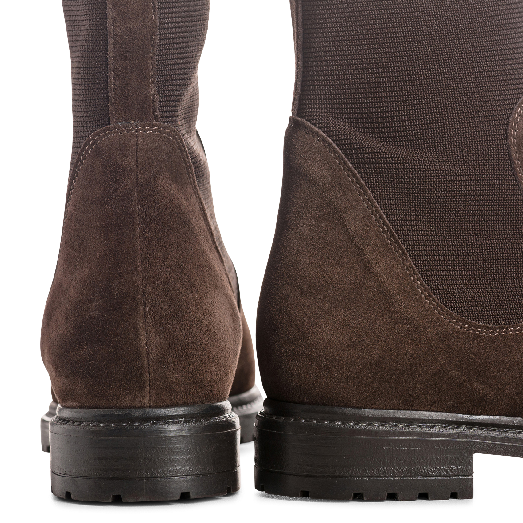 Effen leren enkellaarzen met textuur REQINS Bruin