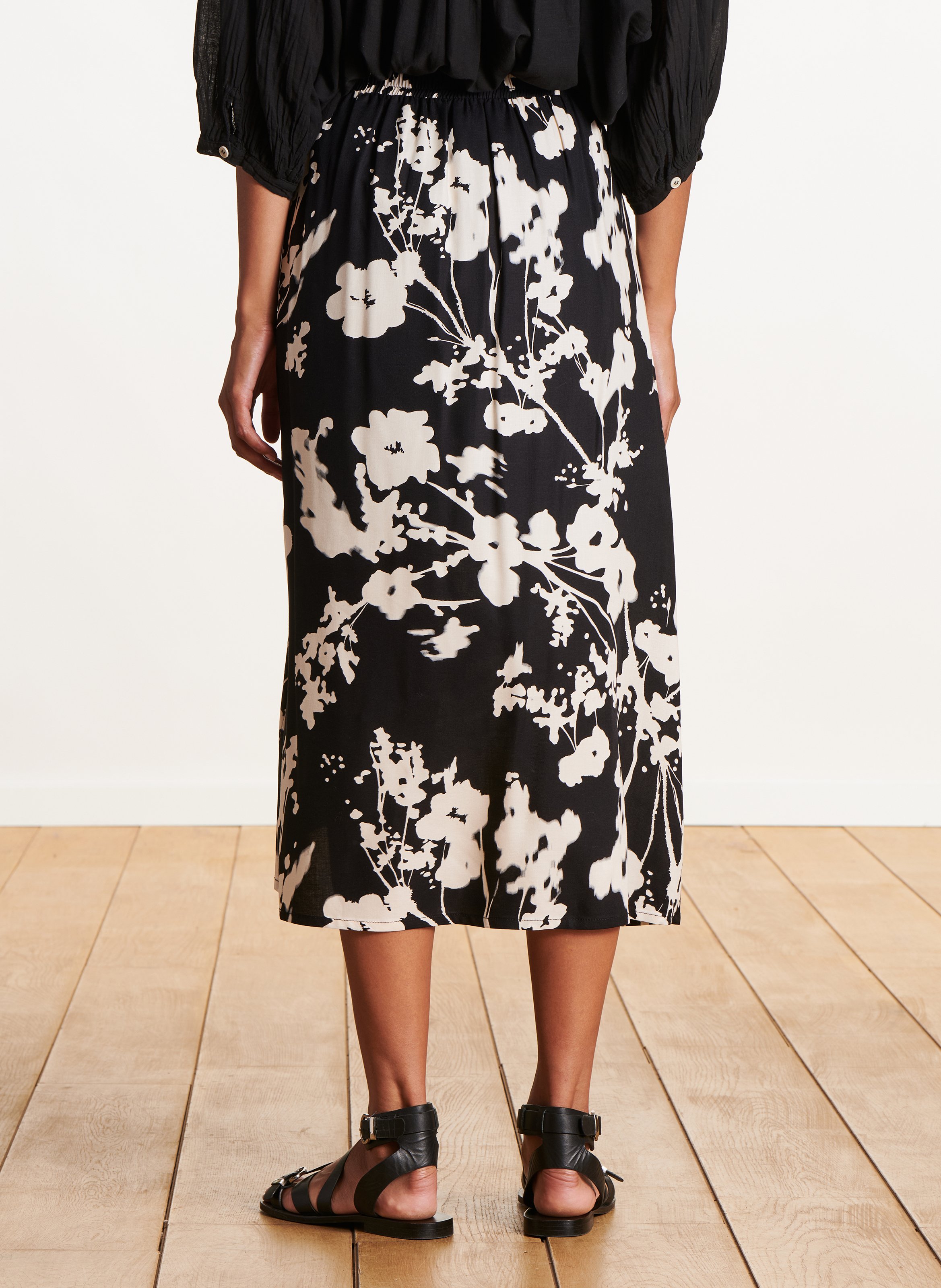 Long printed skirt LA FEE MARABOUTEE Black