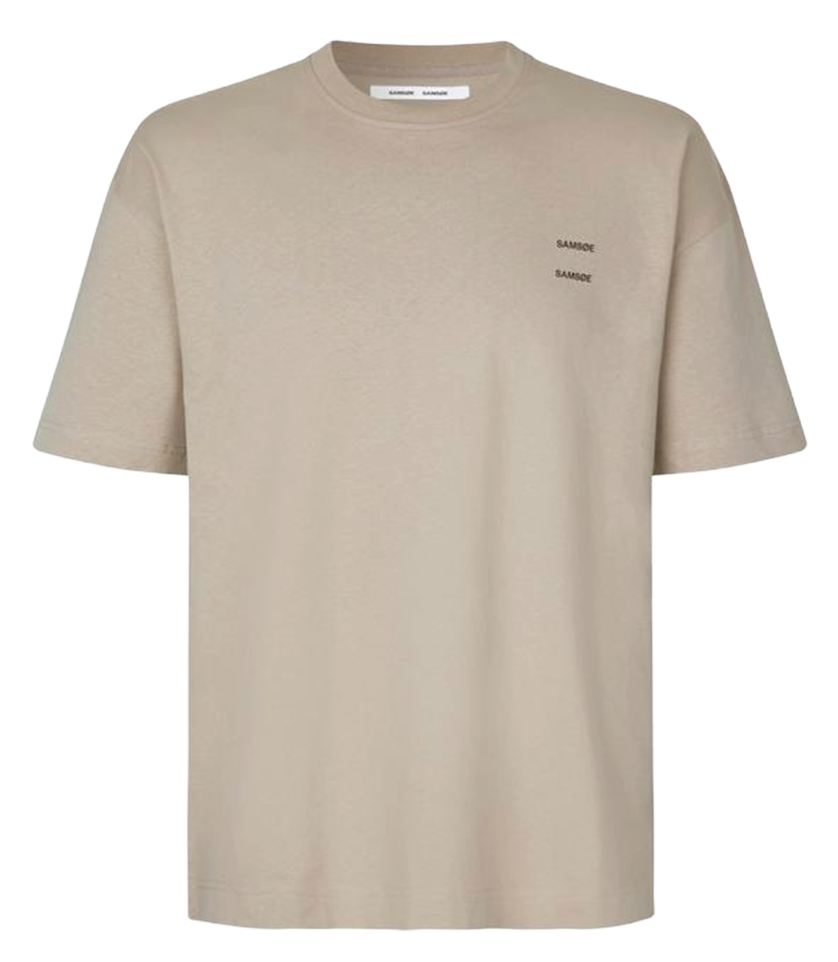 Tee-shirt col rond regular-fit sérigraphié en coton bio SAMSOE SAMSOE Beige