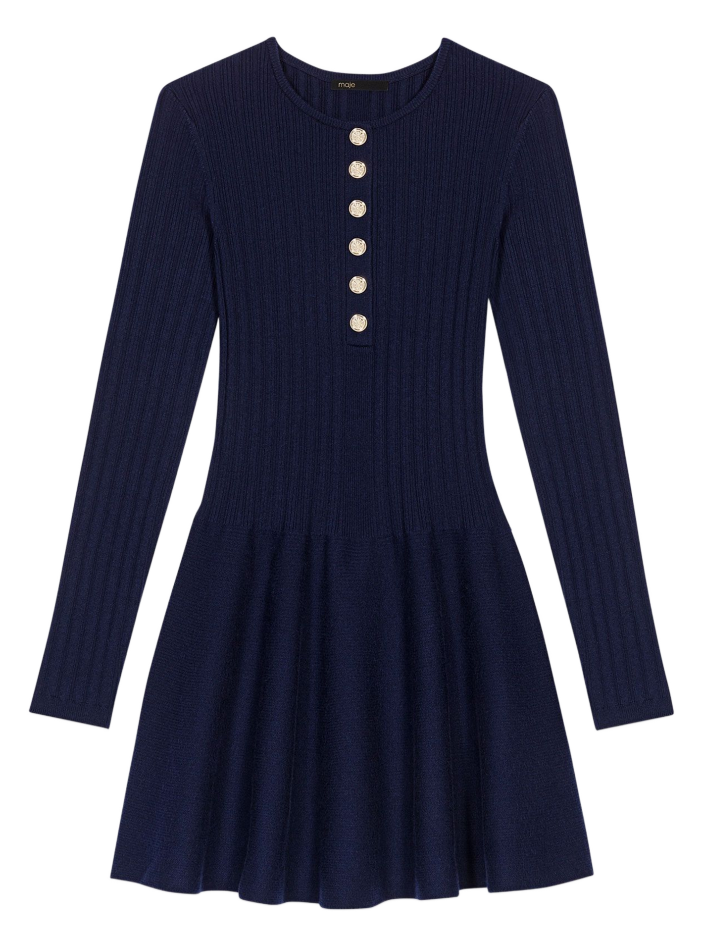 Short dress with round collar and buttons MAJE Blue