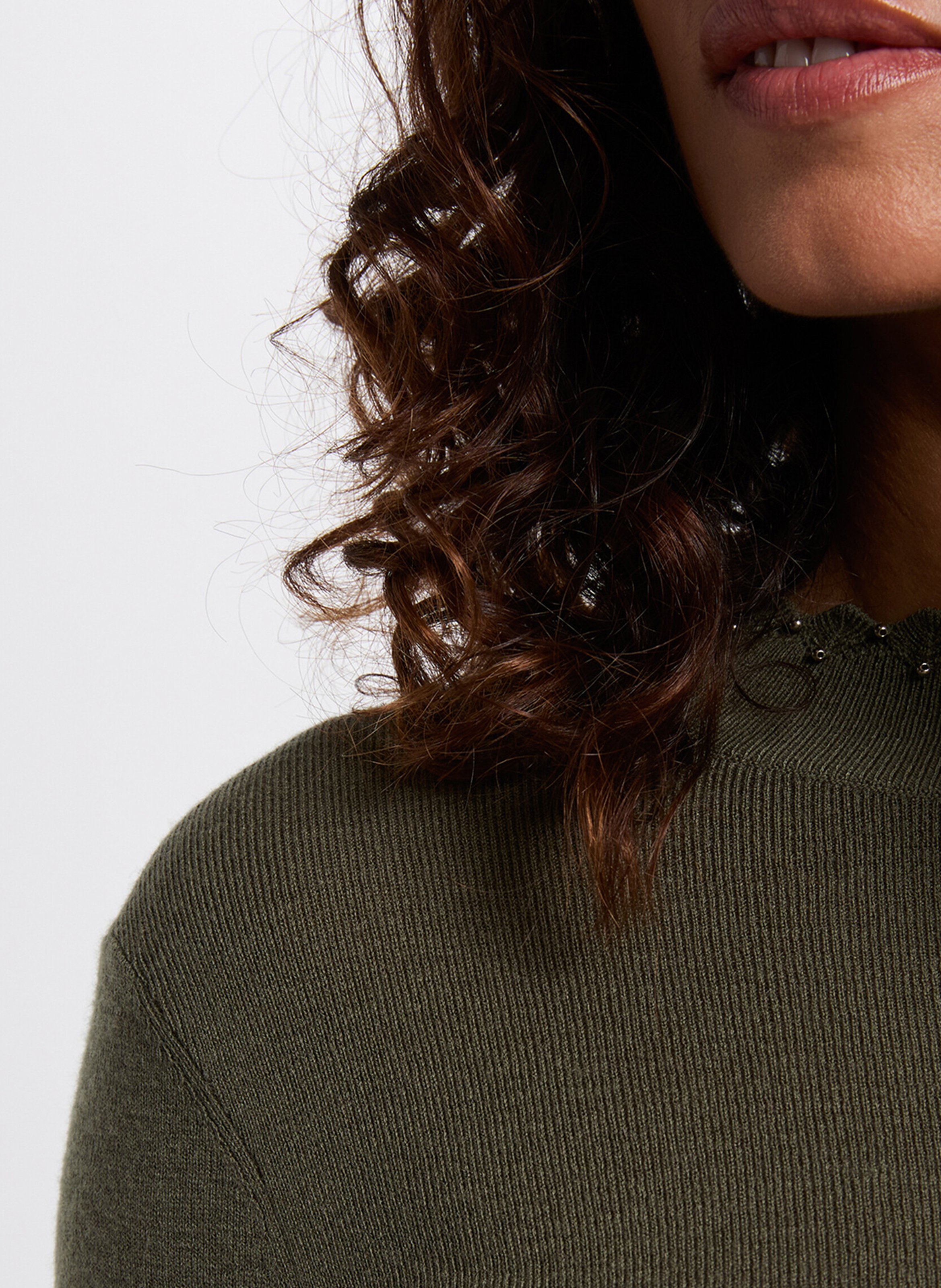 Trui met opstaande kraag MORGAN Groen