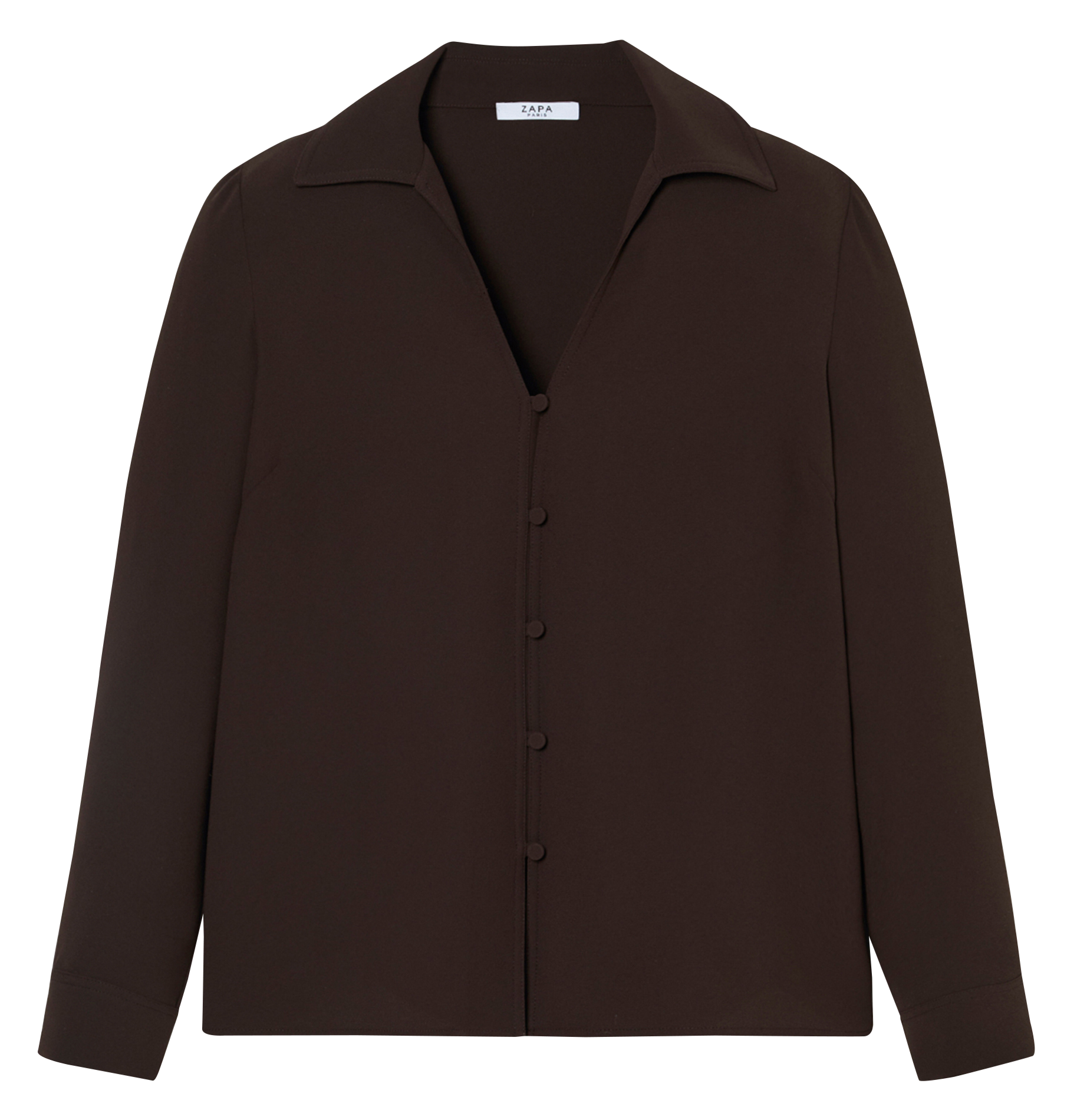 Chemise droite col à revers ZAPA Marron