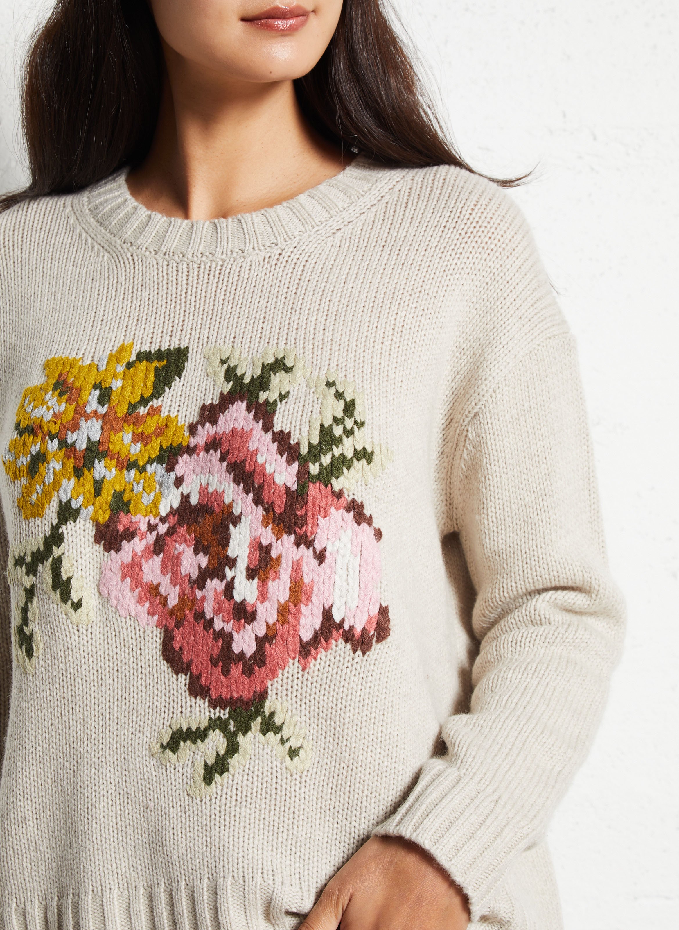 Blended wool oversize sweater BELLA JONES Beige