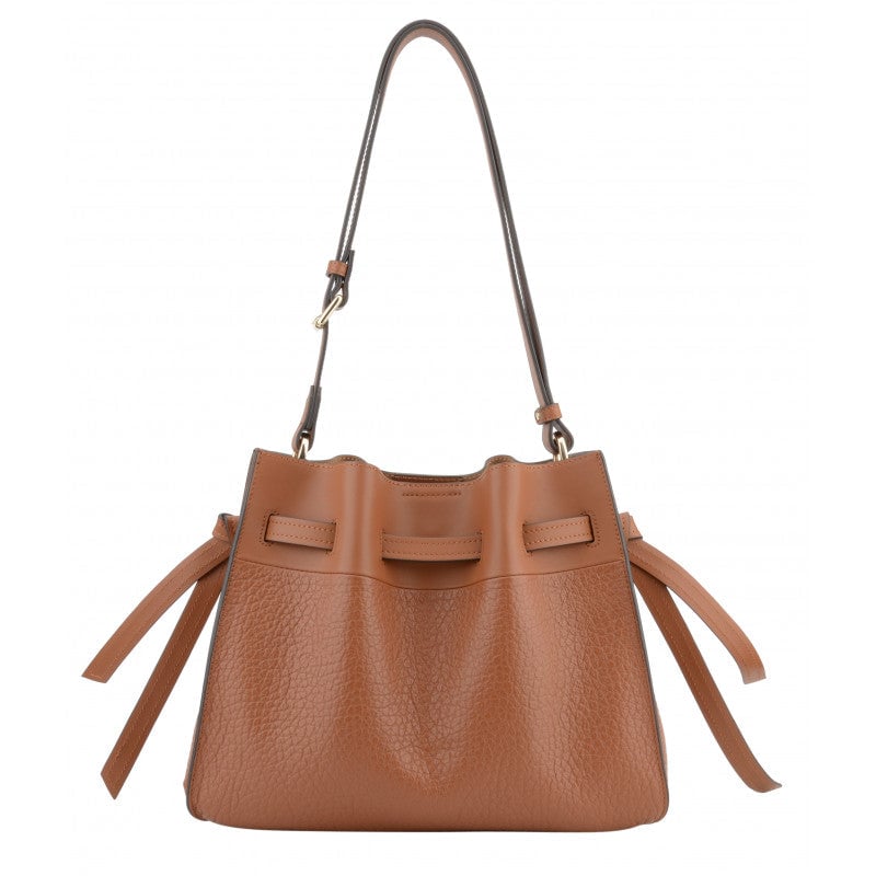 Shoulder bag - cowhide leather POURCHET Brown