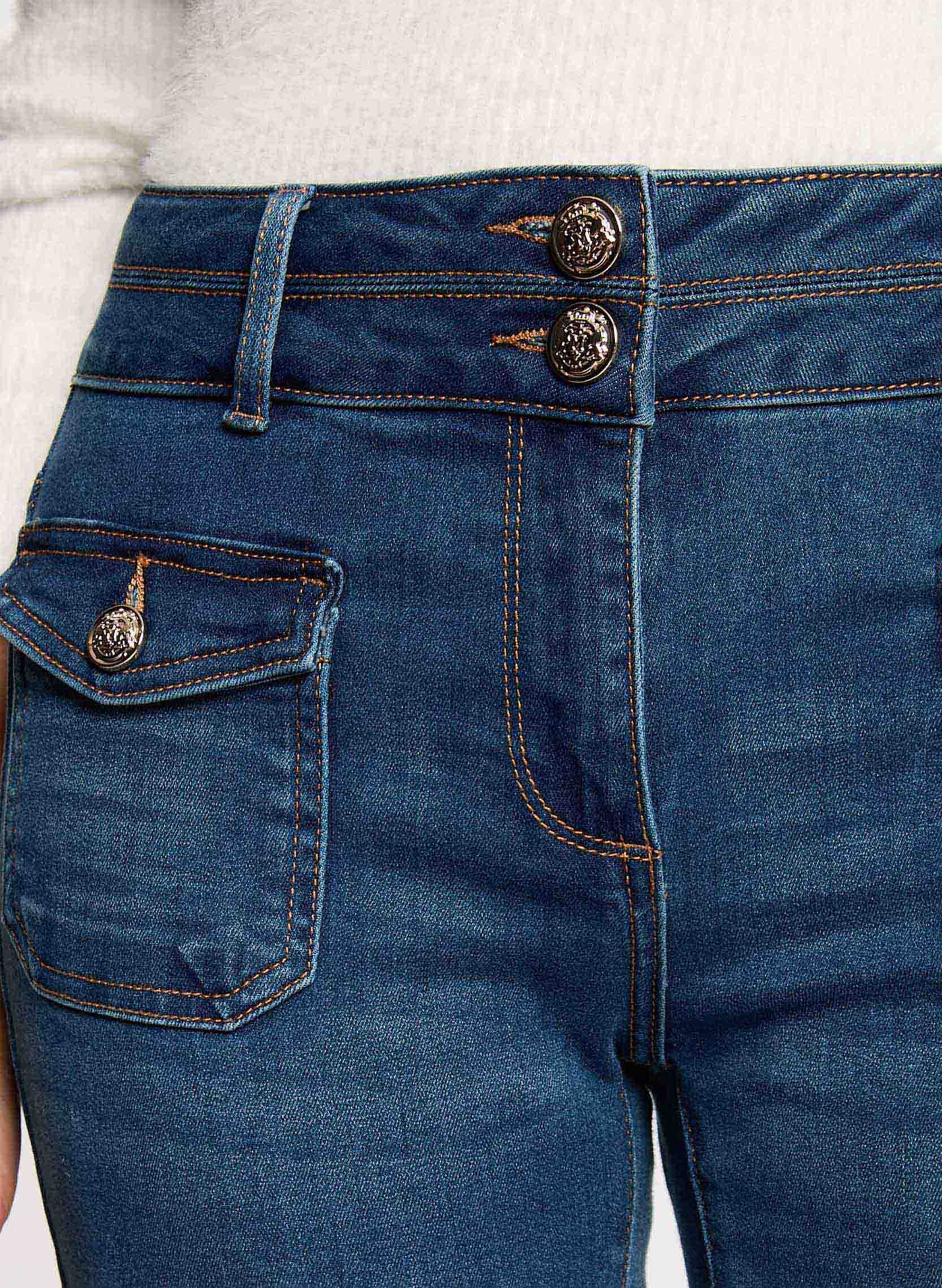 Cotton-blend bootcut jeans MORGAN Blue