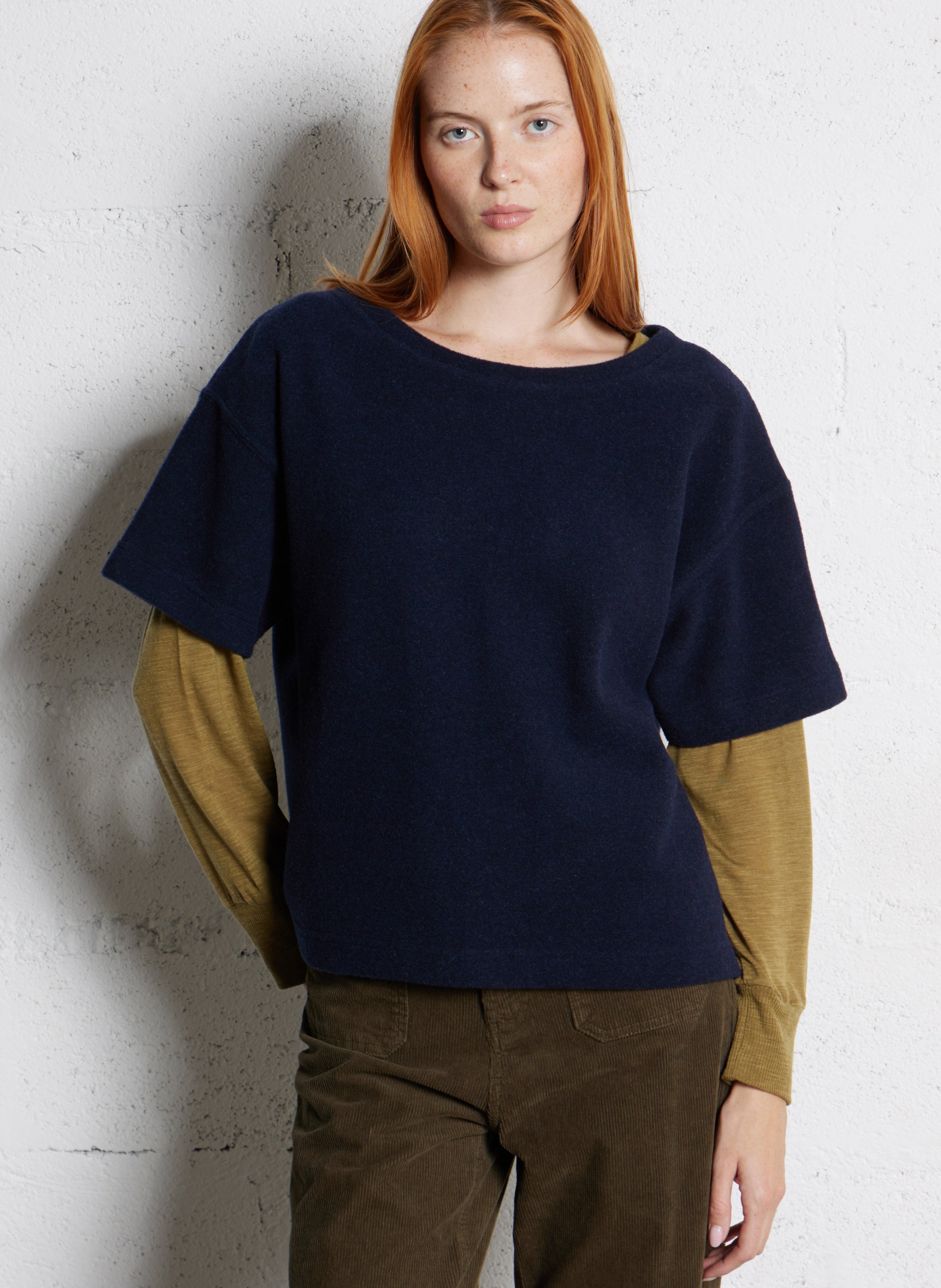 T-shirt van wolmix met ronde hals BENSIMON