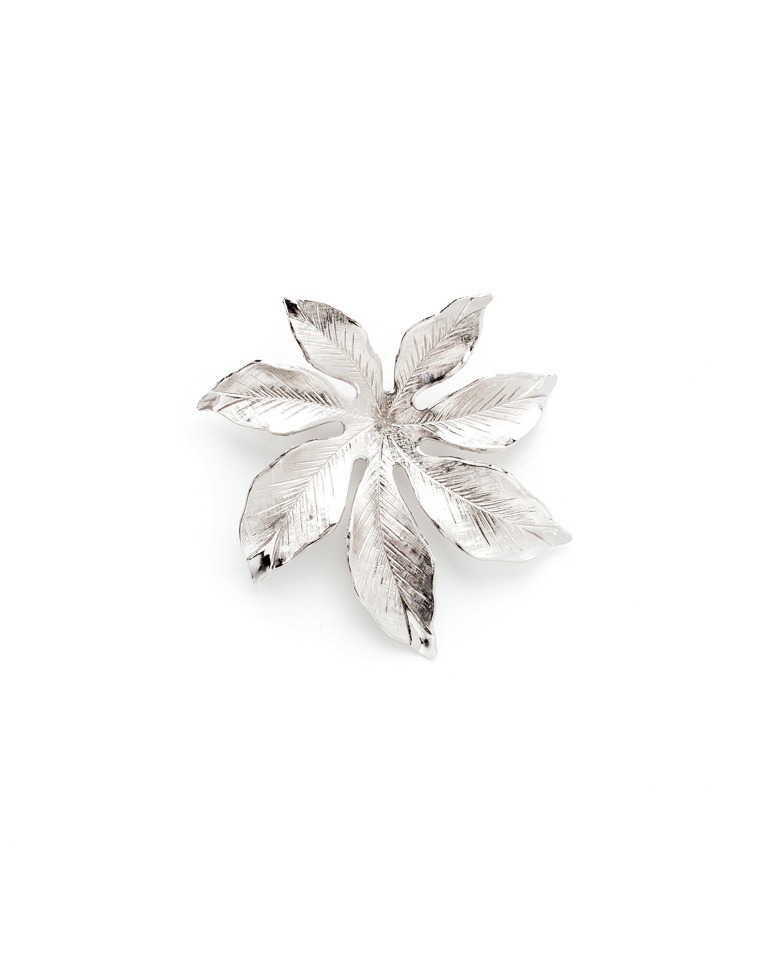 HESPÉRIS - fine gold-plated flower brooch MONSIEUR SIMONE Silver