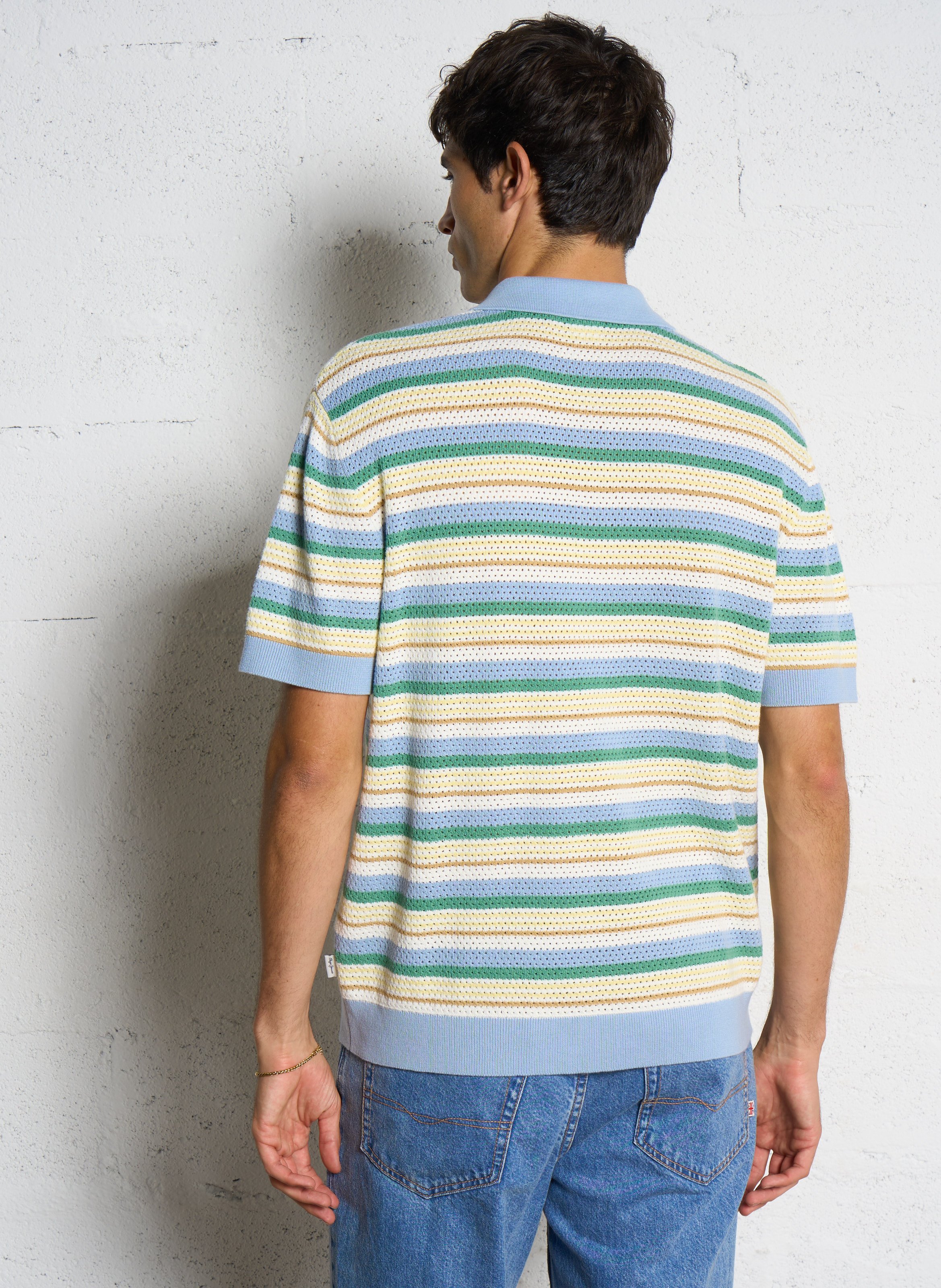 Straight cotton polo shirt PEPE JEANS Blue