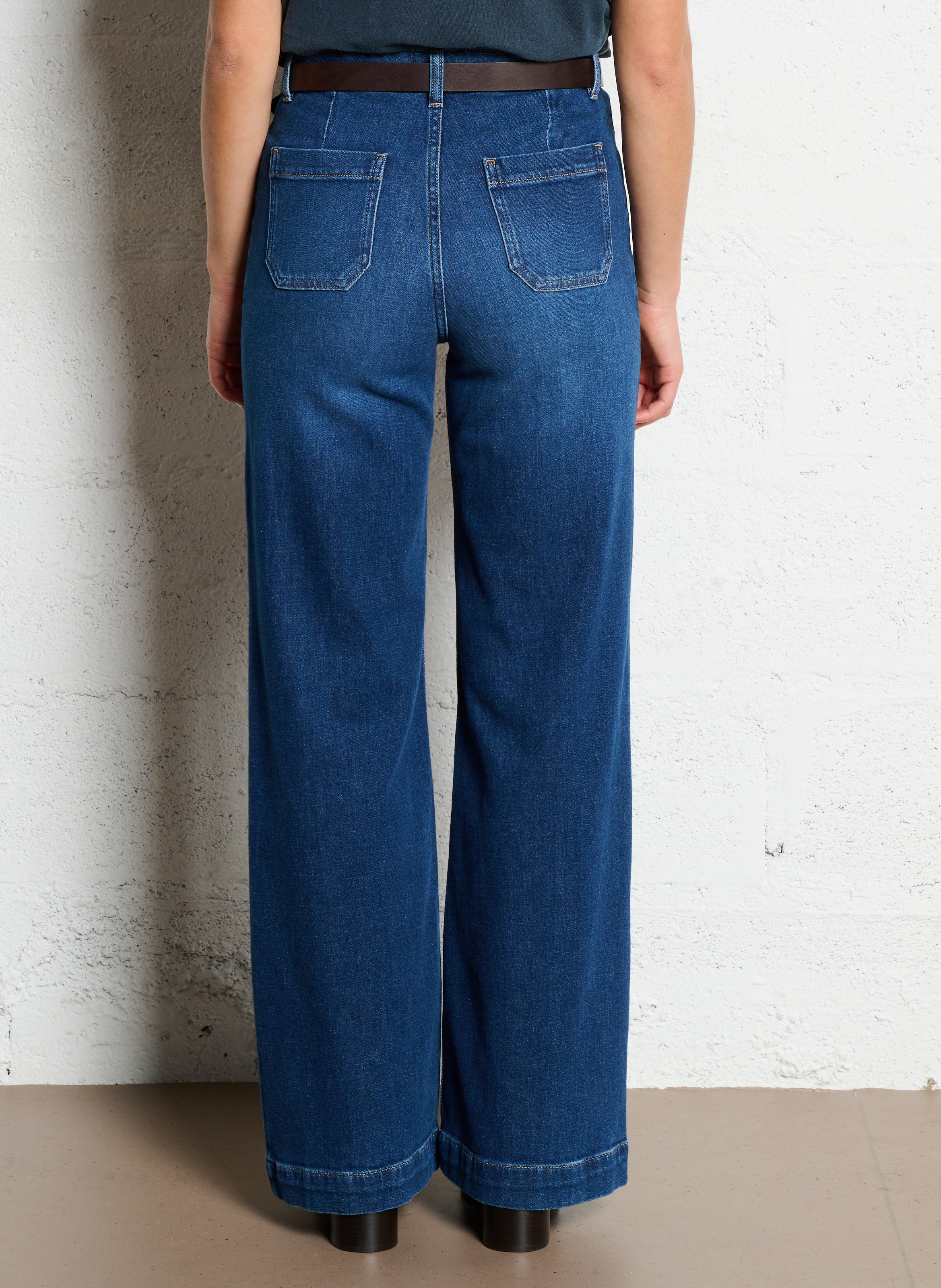 Cotton-blend wide-leg jeans MAISON 123 Blue