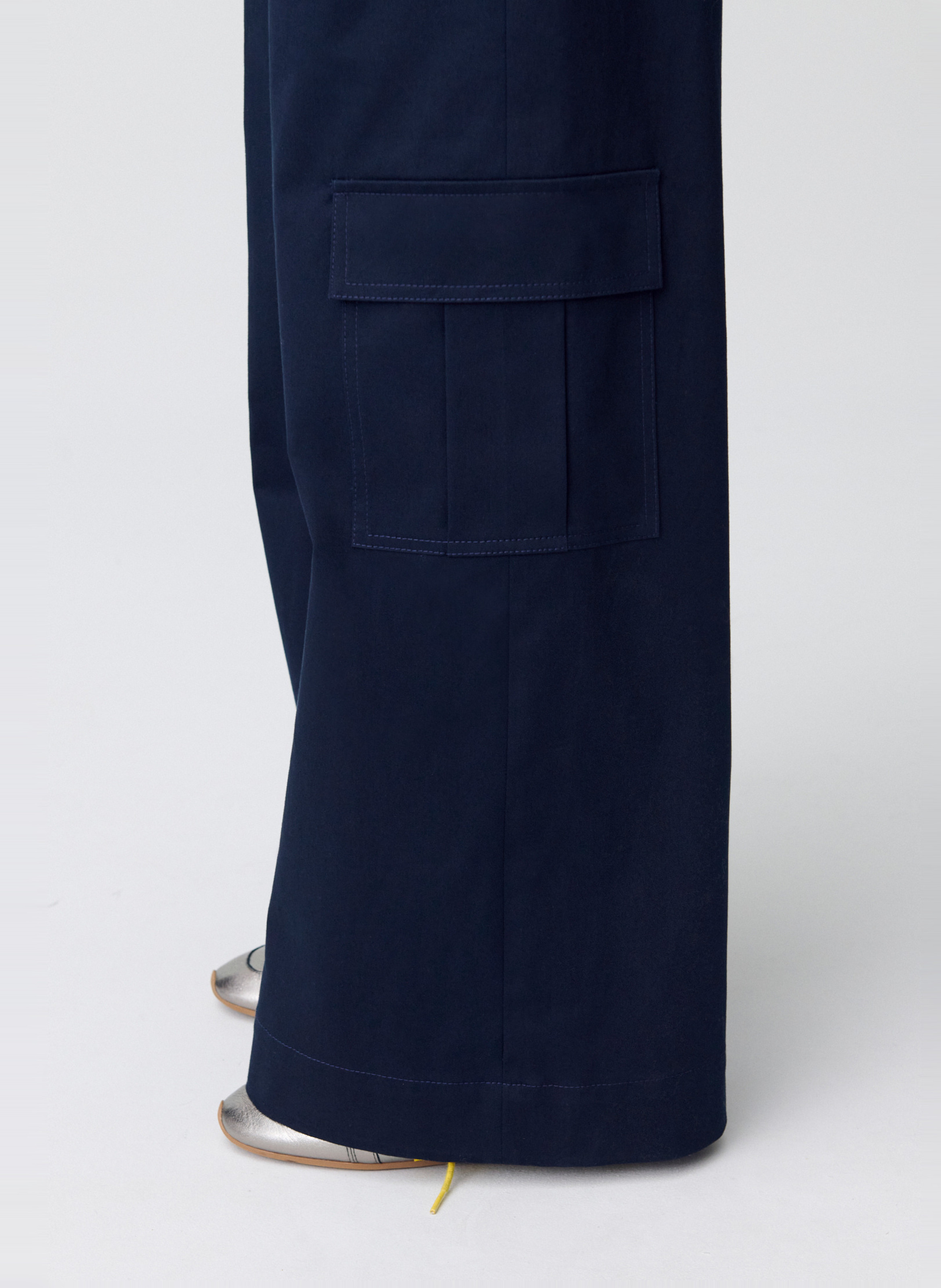 Pantalon large type cargo uni CLAUDIE PIERLOT Bleu
