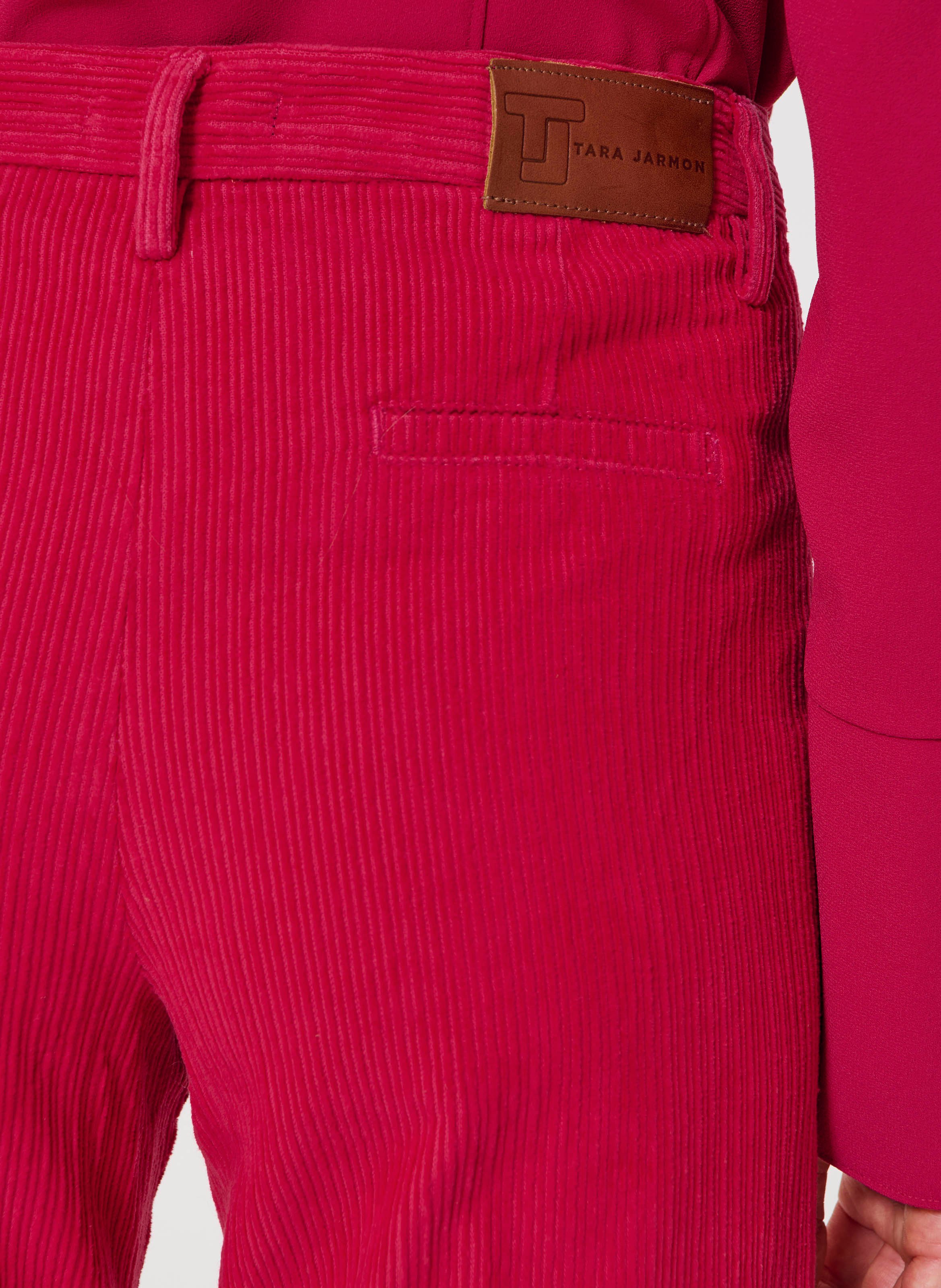 Pantaloni a zampa in velluto a coste TARA JARMON Rosso